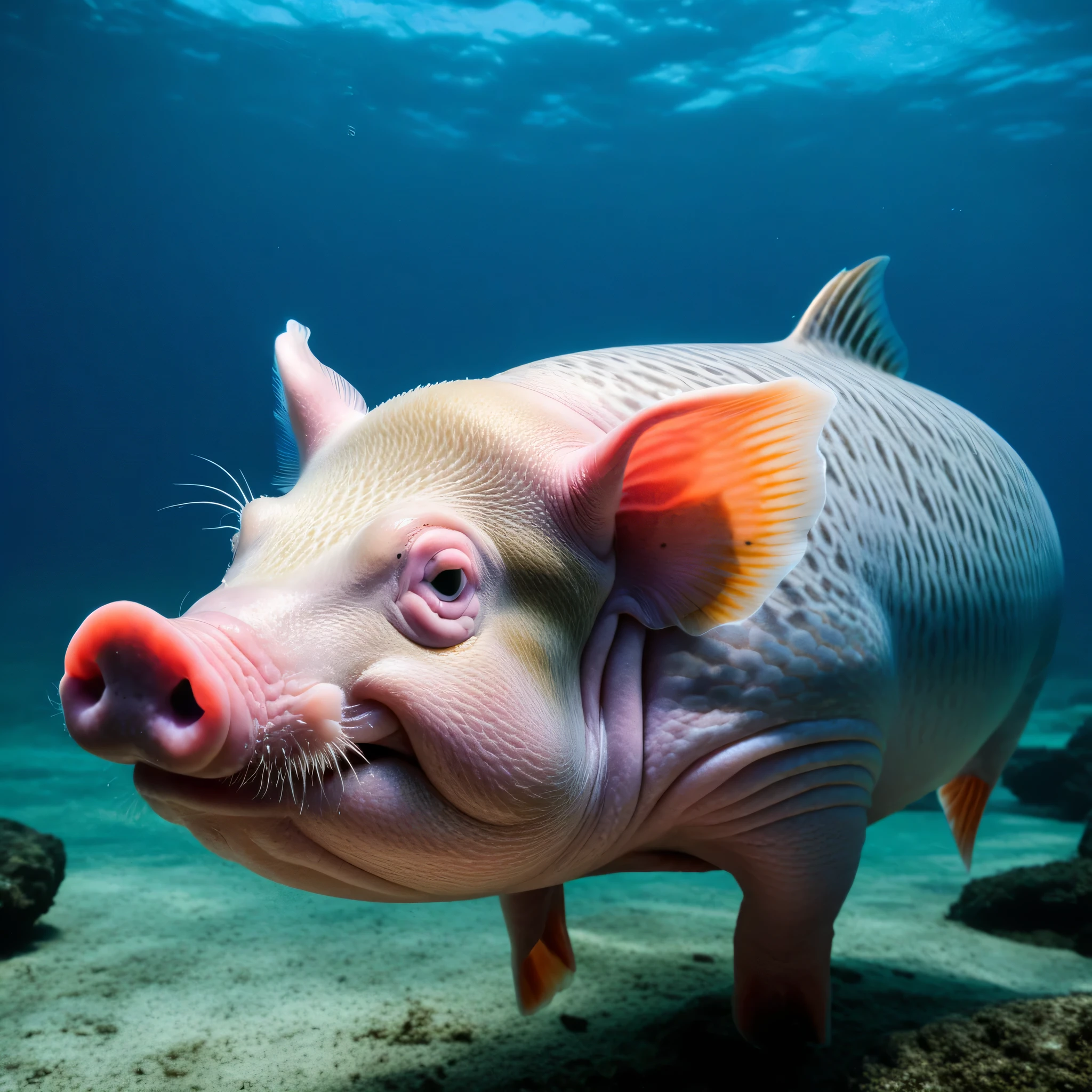 Photo of a (fish:0.65)
Photo of a (pig:0.5)