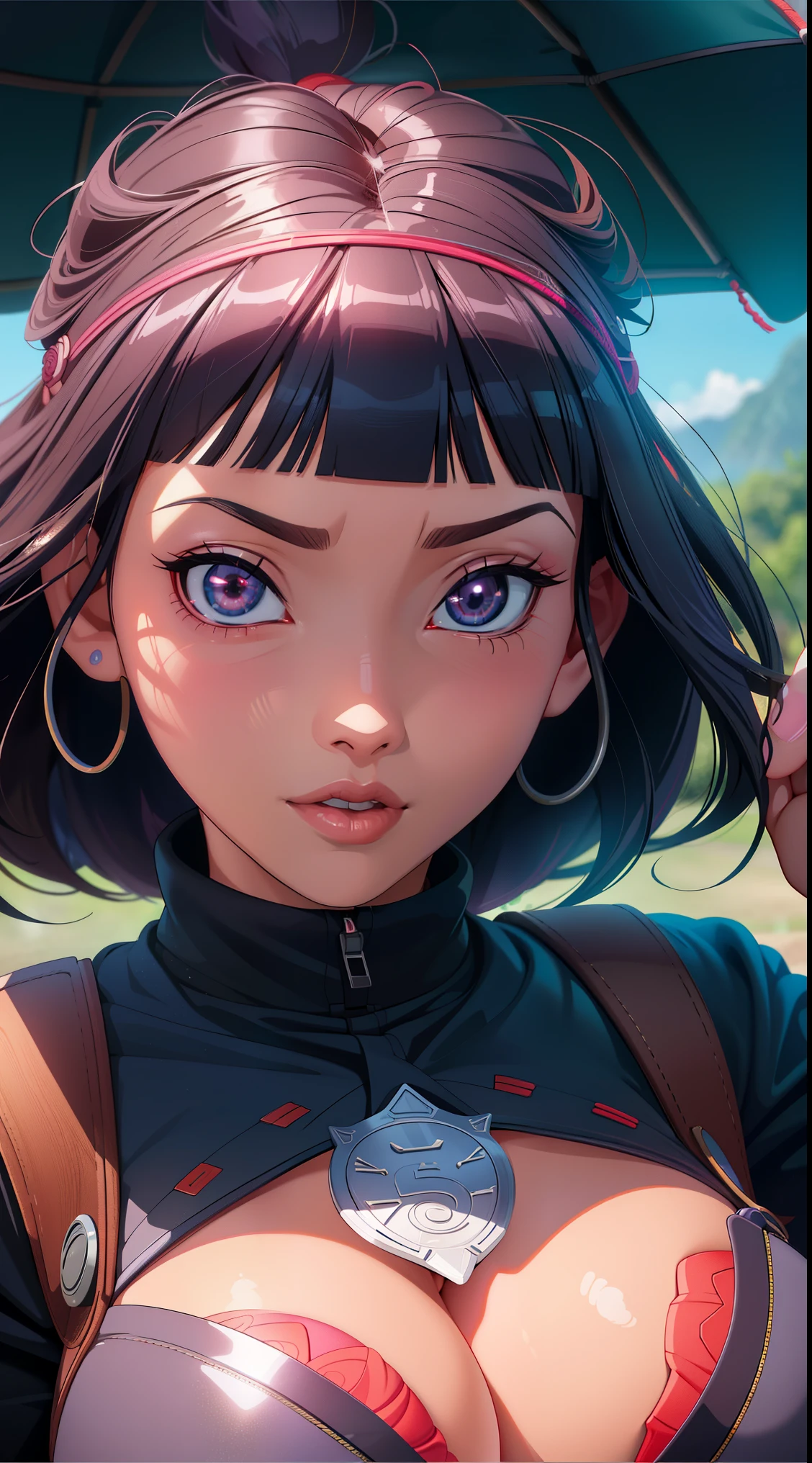 (Melhor qualidade:1.5, high resolution, Ultra HD, 4K, detailed lighting, Sombreadores), Hinata Hyuuga, Futanari, dick girl, Futanari x Female, Sarada uchiha