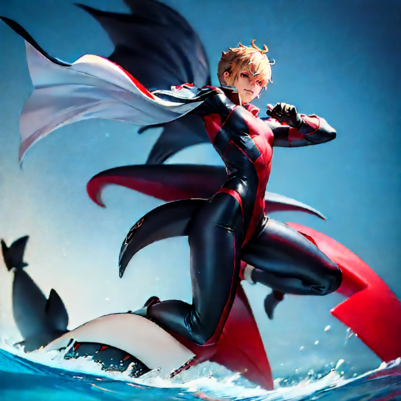 Garou with shark suit