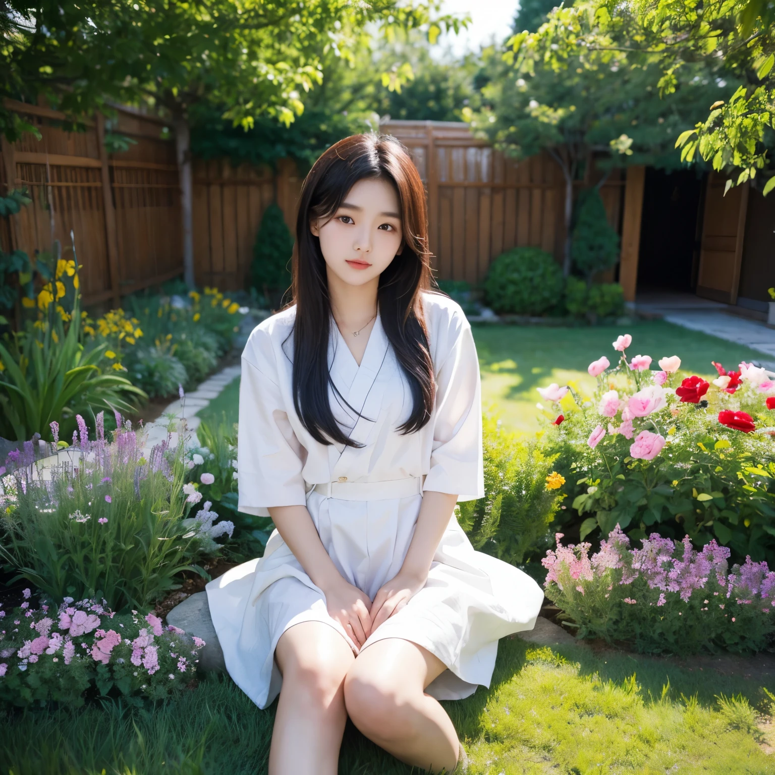 20 year old Korean Girl in the Garden