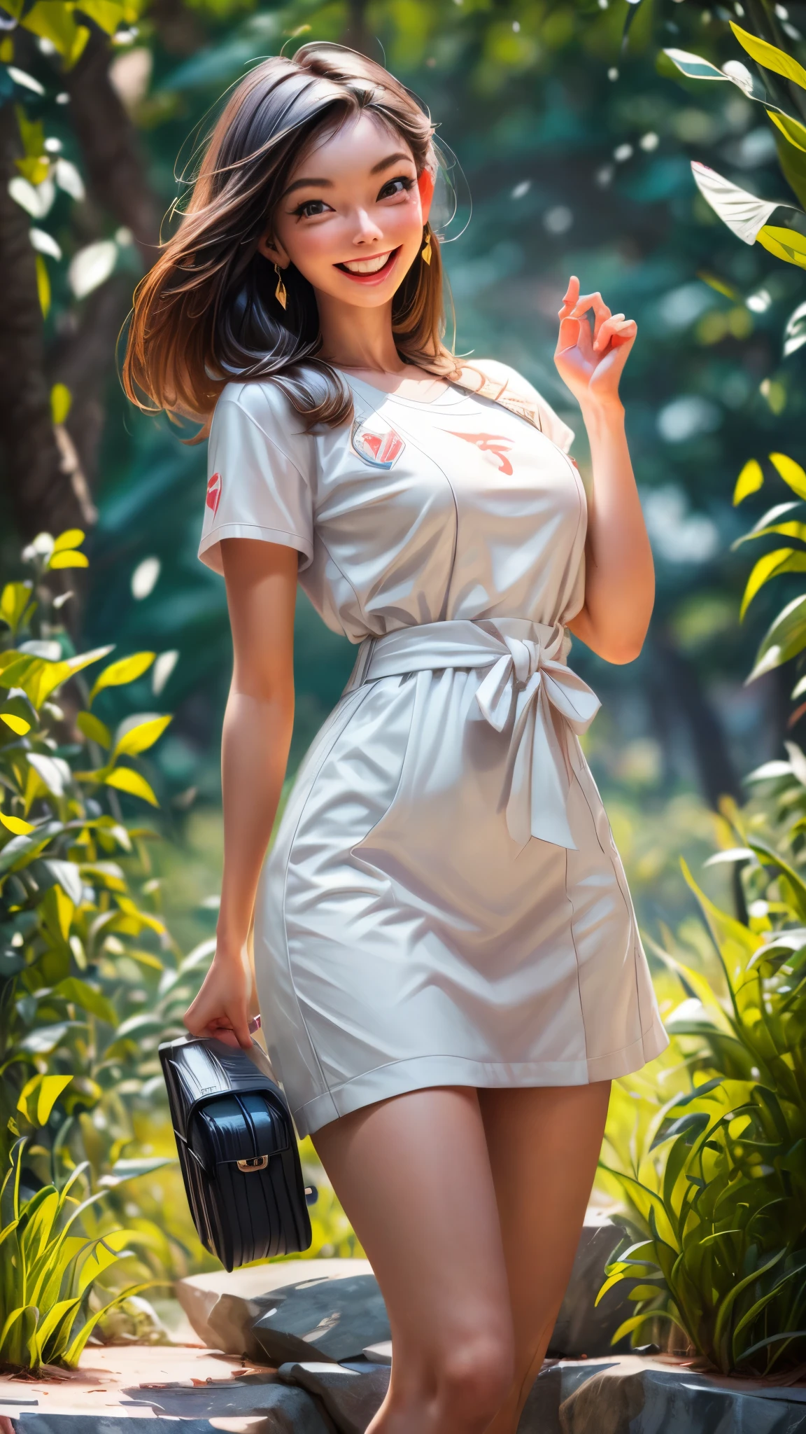 (best quality,4k,8k,highres,masterpiece:1.2),ultra-detailed, College Girl walking around college campus, strutting her stuff, Smiling and laughing, Flirting with the viewer, HDR, 8k, absurdres, cinestill 800, sharp focus, add_detail:3 (solo woman)