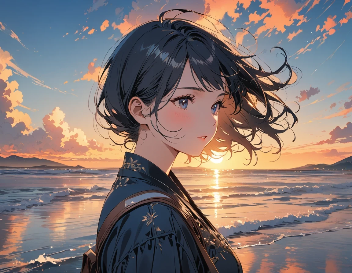 super detailed,Very detailed,best quality,masterpiece,illustration,actual,
mirror of the Sky, reflection, different reflection,
flower, Sky, cloud, dusk, outdoor, water, blue Sky, contour, wind,flower瓣, falling flower瓣, Sunset,