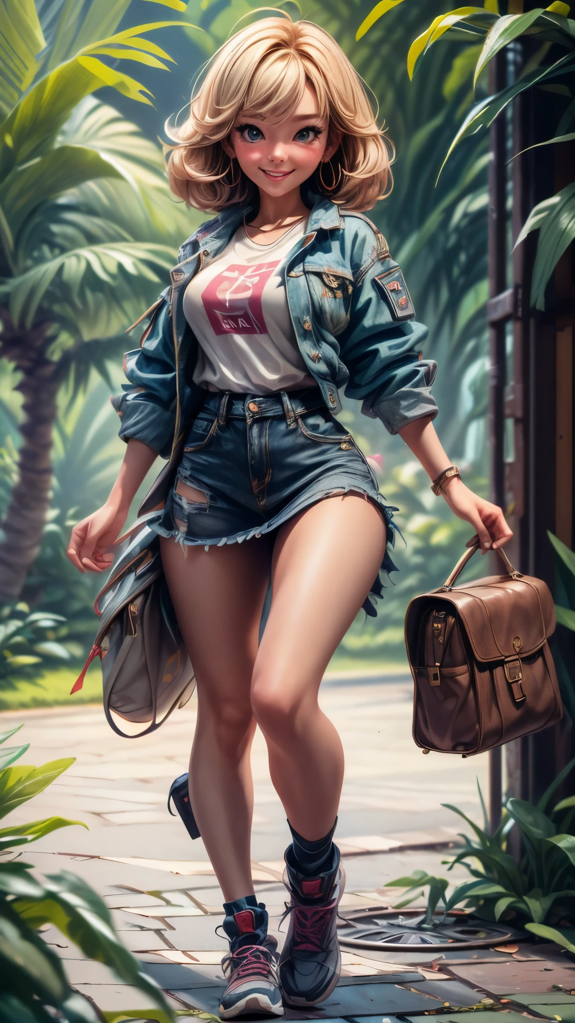 (best quality,4k,8k,highres,masterpiece:1.2),ultra-detailed, College Girl walking around college campus, strutting her stuff, Smiling and laughing, Flirting with the viewer, HDR, 8k, absurdres, cinestill 800, sharp focus, add_detail:3 (solo woman) Hamamao