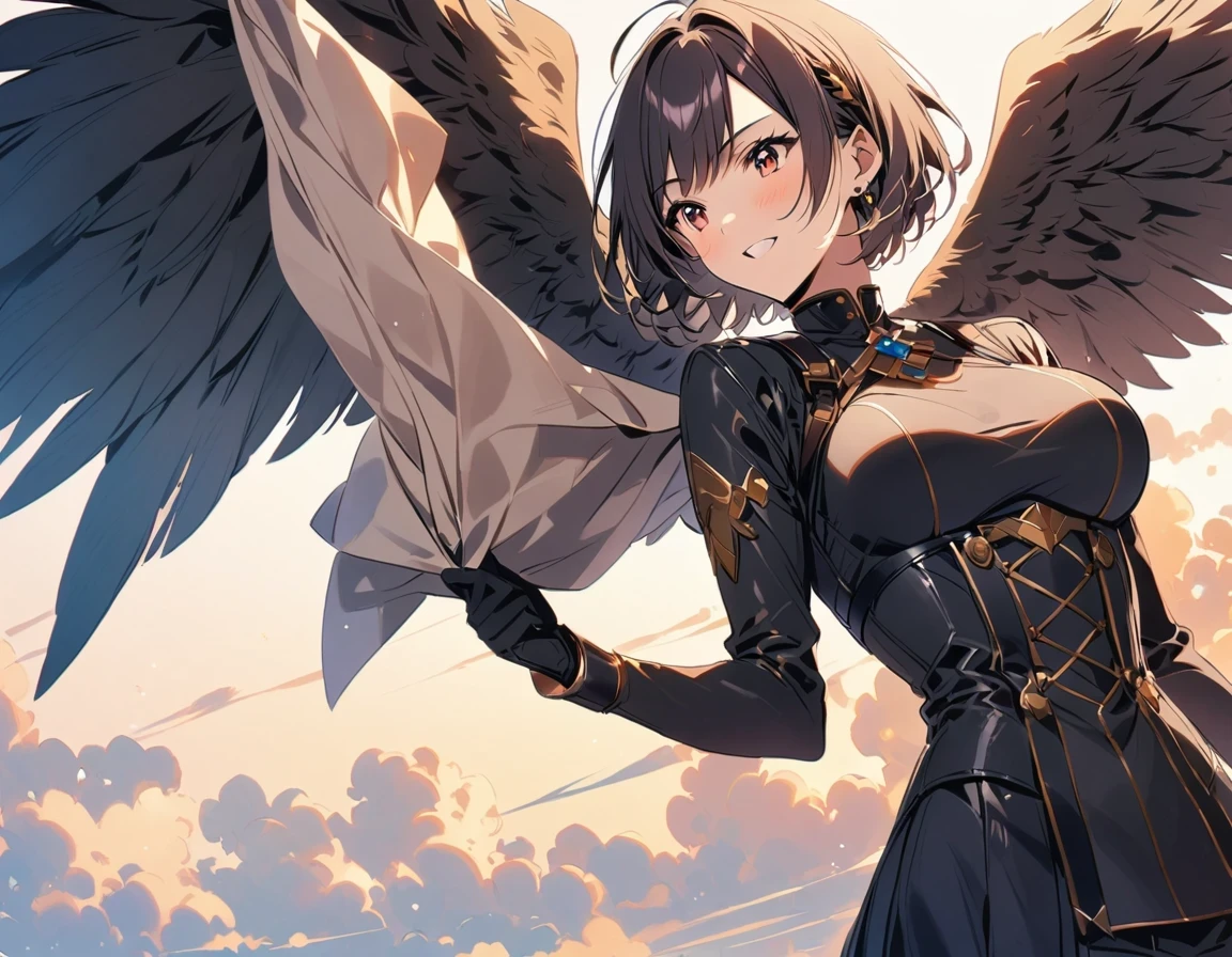cloth,Big deal_Chest,short hair ,feathered wings