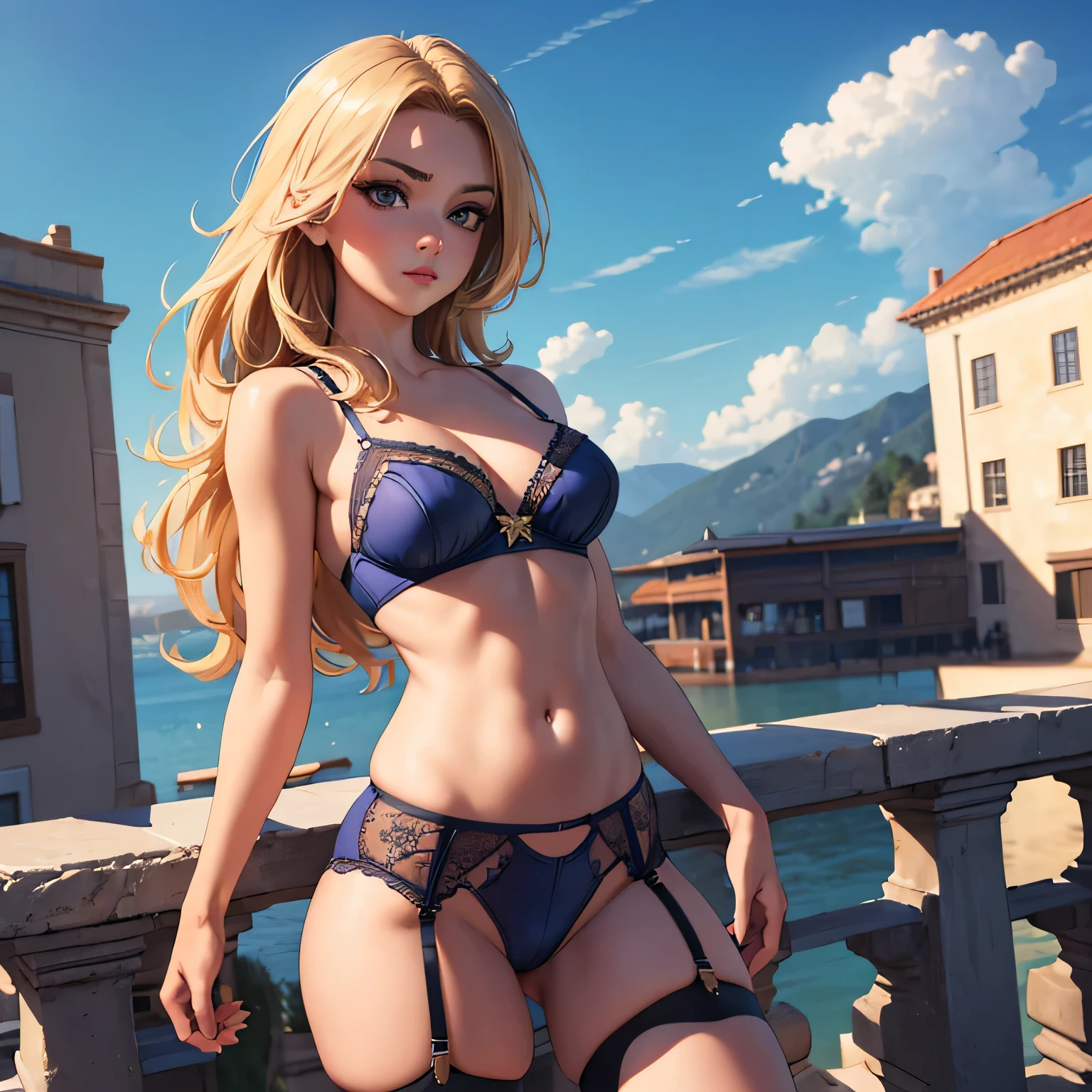 best quality, ultra-detailed, masterpiece, fine details, high res, 8k wallpaper, best quality, highres, cowboy shot, supergirl, very flat chest, small , painfully pretty, superbly sexy, spaghetti strap top, garter belt, lingerie, doing superhero stuff, beautiful girl, woman, solo, fly, sky, cloudy sky, (cute:1.3), realistic, (cute), (detailed face), detailed eyes, detailed iris, detailed skin, masterpiece, professional photoshoot, perfect face, spaghetti strap top