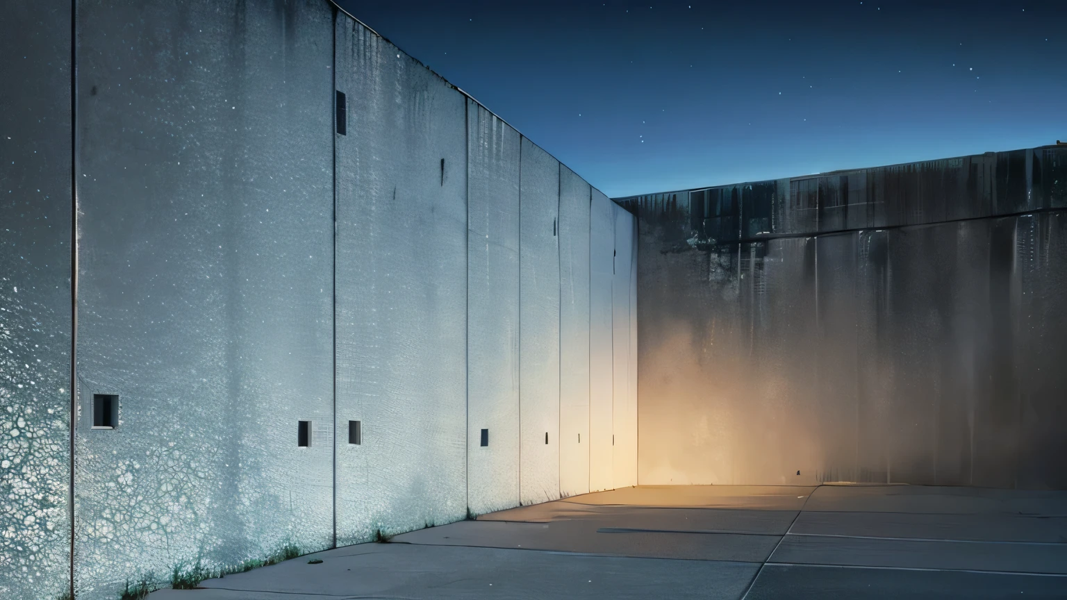 concrete wall at night