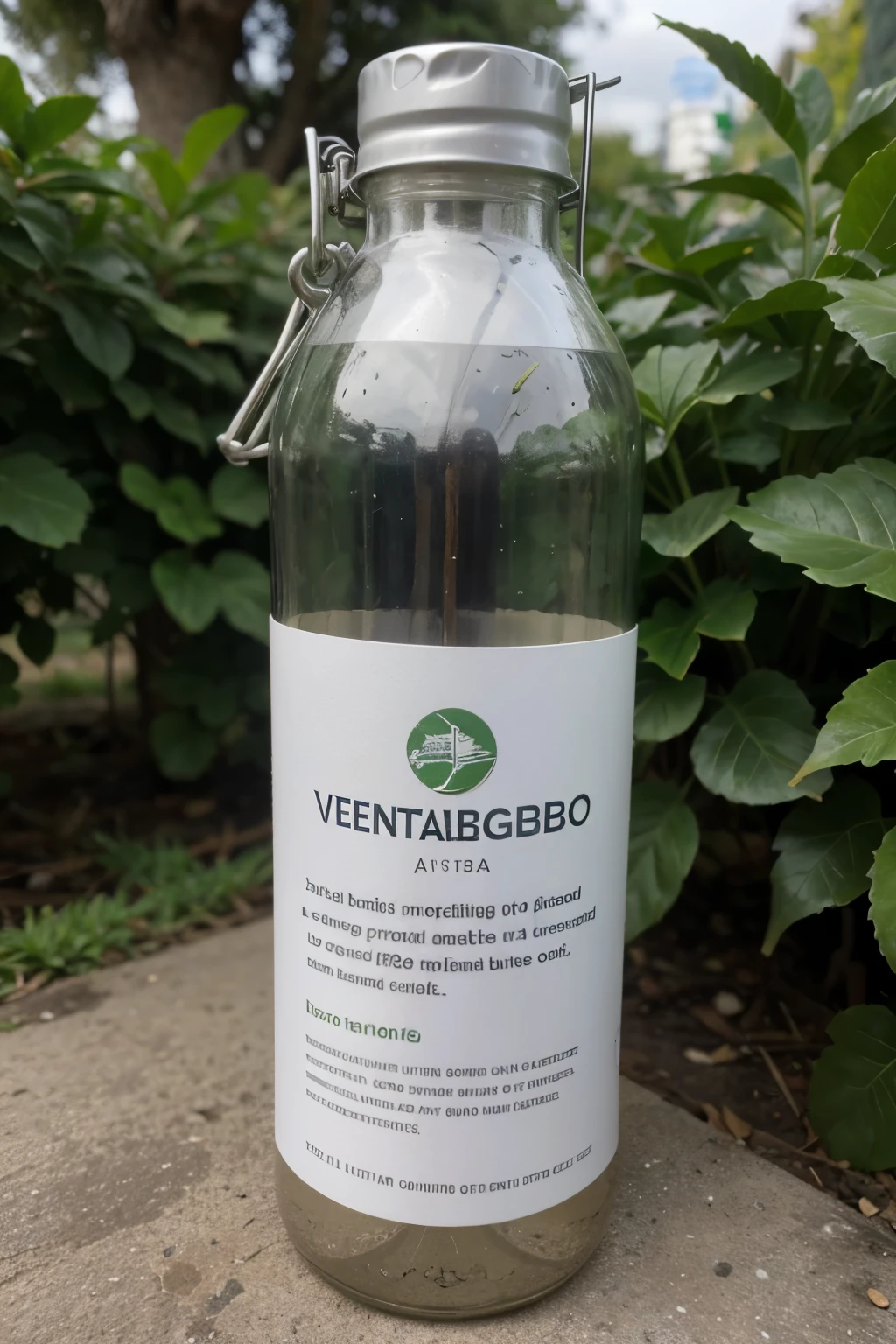 folleto sobre la venta de una botella biodegradable en el agua