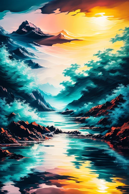 (best quality,4k,8k,highres,masterpiece:1.2),ultra-detailed,(realistic,photorealistic,photo-realistic:1.37),reflections on water,sunlight,ice cube,picasso style,abstract shapes,vibrant colors,dynamic brushstrokes,wavy lines,twisted perspective,reflective surfaces,shadows and highlights,curved forms,geometric shapes,experimental composition,contrast of light and dark,turbulent atmosphere,fluid motion,expressive artistry,captivating textures,playful interplay of colors,shimmering water,emotional intensity,striking visual impact,overlapping elements,masking and blending,painterly textures,fluid shapes and forms,thought-provoking imagery,modern art,creative interpretation of reality,unconventional viewpoint,visual poetry,artistic exploration,depth and dimension,abstract expressionism