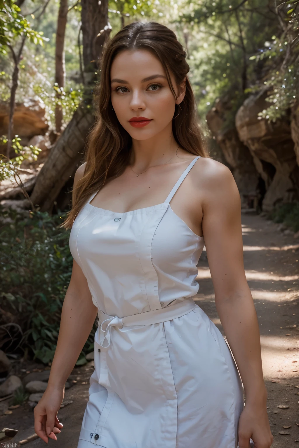 (((ultra realistic))) Photo, masterpiece, top quality, (Pale skin), (Ultra detailed face and eyes.:1.3), 1 girl, adult, on a t-shirt, (eye makeup, mask) , ((big detailed lips)), ((ash wavy hair)), ((Chiolka)) , (natural breasts), Thin waist. ((Posing)), Photoshoot, studio (Soft lighting), (The game of lights and shadows), depth of field, bokeh, (Special attention to leather details.: 1.2), detailed leather texture, skin pores. (Airy frame environment.. Color range: delicate, bright, white, pink tones), DR, ((film grain)), ((good heavens)), ((sun glare)), ((portrait from the waist up, close to the camera)) , ultra detialed,