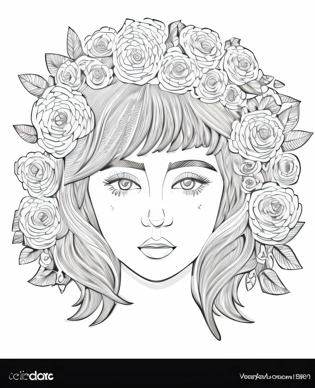 a black and white portait, wilde surfer girl, vector line - art style, illustration black outlining, illustration line art style, thick vector line art, line art portrait, exquisite line art, line art illustration, in style of digital illustration, vector line art, outlined art, vector style drawing, bold line art, glowwave girl portrait, thin line art