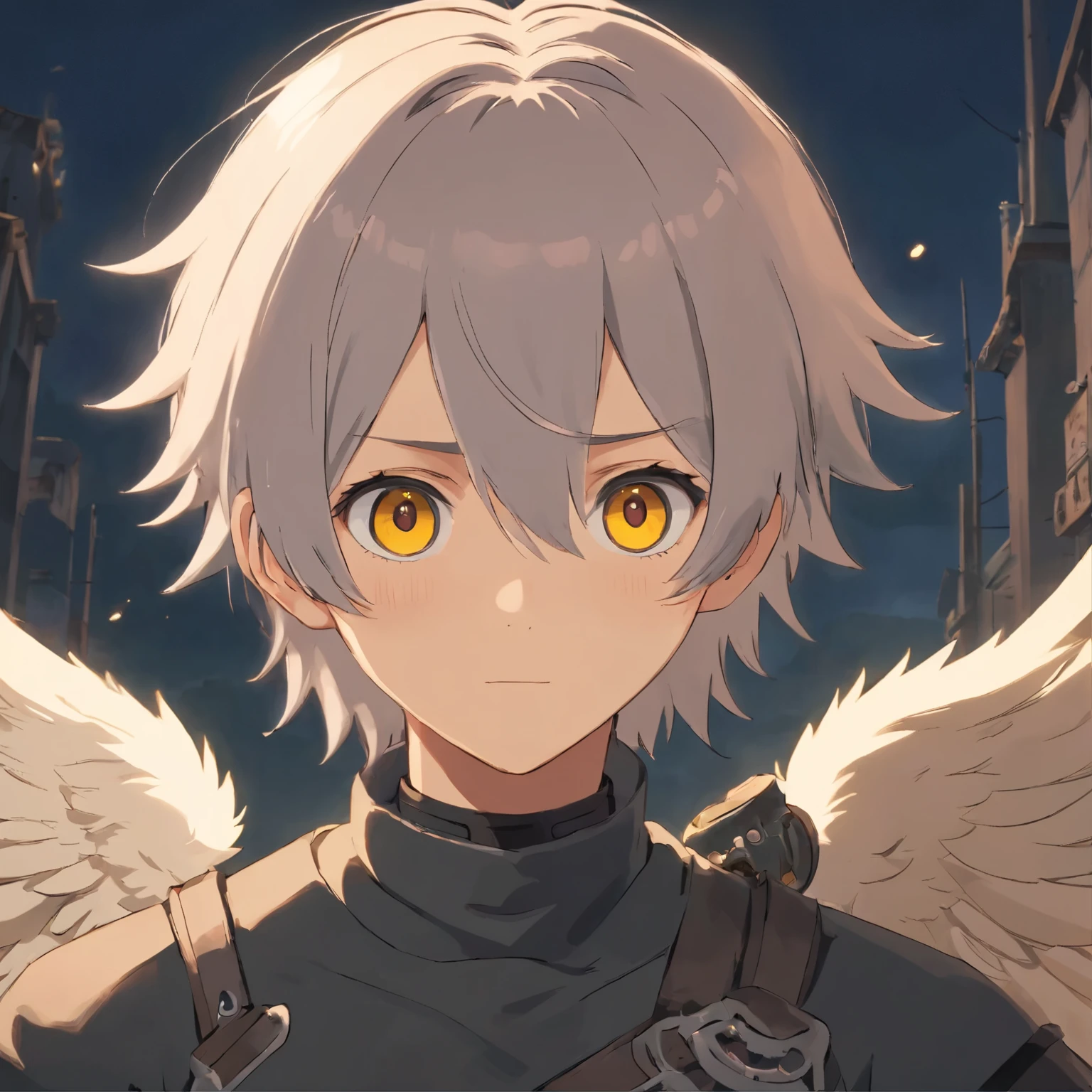 masterpiece, best quality, movie still, 1man, neutral face, (male focus:1.2), (cute:1.2), 9s from nier automata, blushing