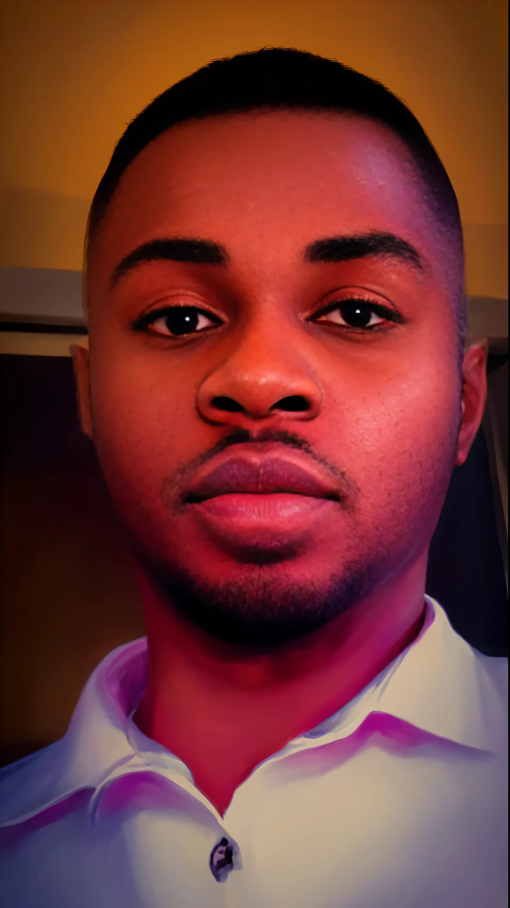 A young handsome African-American man, vibrant and confident, with strikingly detailed eyes and a charming smile, perfectly capturing the essence of masculinity and charisma. His smooth, flawless skin radiates the warmth of the sunlight, while his finely groomed facial hair adds a touch of sophistication. Dressed impeccably in a stylish suit, he exudes elegance and refinement.

The artwork showcases a combination of mediums, blending classic oil painting techniques with modern digital rendering, resulting in a visually captivating masterpiece. The high-quality rendering ensures utmost precision and clarity, allowing every intricate detail to shine.

The scene is bathed in an array of warm, golden light, creating a harmonious atmosphere that accentuates the subject's features. The artist skillfully plays with shadows, adding depth and dimension to the portrait.

Emphasizing a photorealistic approach, the artwork brings the viewer closer to the subject, evoking a sense of connection and intimacy. The vivid colors and sharp focus contribute to the lifelike representation, making the viewer feel as if they are standing in the presence of the man himself.

With impeccable attention to detail, the artist captures the twinkle in his eyes, the slight crease in his forehead, and the subtle texture of his skin, rendering a truly captivating and realistic portrayal. The intricate brushwork and ultra-fine painting techniques further enhance the overall quality of the artwork.

Overall, this stunning piece combines the grace and elegance of traditional portraiture with the precision and vibrancy of contemporary digital art, resulting in a visually stunning and emotionally engaging composition.