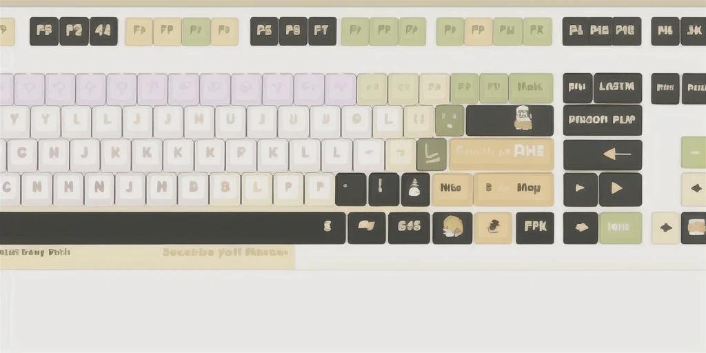 (masterpiece, best quality:1.2), Keycap design, 104 keys, keyboard, graphic design, masterpiece, best quality, best resolution, HD detail