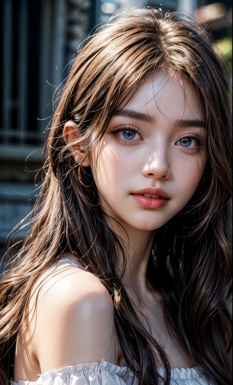 (8k, RAW photo, photorealistic: 1.25), (lip gloss, eyelashes, smiling, bright face, glowing skin, best quality, ultra high resolution, depth of field, chromatic aberration, caustic, wide lighting, natural shading) looking at the viewer with a serene bliss, diffused light, 1woman, (Ultra realistic, high res), (highly detailed eyes, highly detailed hair, highly detailed face, highly detailed plump lips), (off shoulder with open breasts), breasts, upper body, caute smile, (best quality:1.4), Raw photo, (realistic, photo-realistic:1.37), professional photography, cinematic light, (fine face: 1.2),fashion model 20 years old, cute, [[[[pure eyes]]]], [[[[closeup]]]], [[[[chest]]]], [[[[neck]]]], [[[[shoulders]]]], perfect eyes, perfect iris, perfect lips, perfect teeth, perfect skin, soft front light, glow, HDR, (muted colors:1.2), Retrato da mulher、white skin、((cabelo Castanho ondas suaves)) Best Blanco Romantico、8K resolution、Frente Illuminada、American girl portrait、solo、20-year-old、beautiful face、Upper body、medium side cut、beautiful black hair、beautiful little face woman, solo,　black theme,　look at the audience,one woman, It&#39;s real, Wolfzan-6500-V1.3, anime、anime style、beautiful diamond eyes、20 year old american girl、braided hair、swimsuit、portrait beautiful detailed woman, very detailedな青い顔, Reality, beautiful narrow blue eyes, huge file size, Super detailed, High resolution, very detailed, highest quality, masterpiece, An illustration, very detailed, ticker, Unite, 8K painting wallpaper, fine, fine details, masterpiece, highest quality, Hvery detailed ticker uniform 8K wallpaper, face light movie lighting、cute blouse, dark background, oil, masterpiece, diffused soft film lighting, Portrait, highest quality (perfect face:1.4),stunning girl pictures,(8K and、photorealistic:1.25) 、(lip gloss、eyelashes、shiny face、shiny skin、highest quality、超High resolution、Depth of the bounds written、chromatic aberration、caustic road lighting、natural shading、sexy 1girl, Extremely cute,