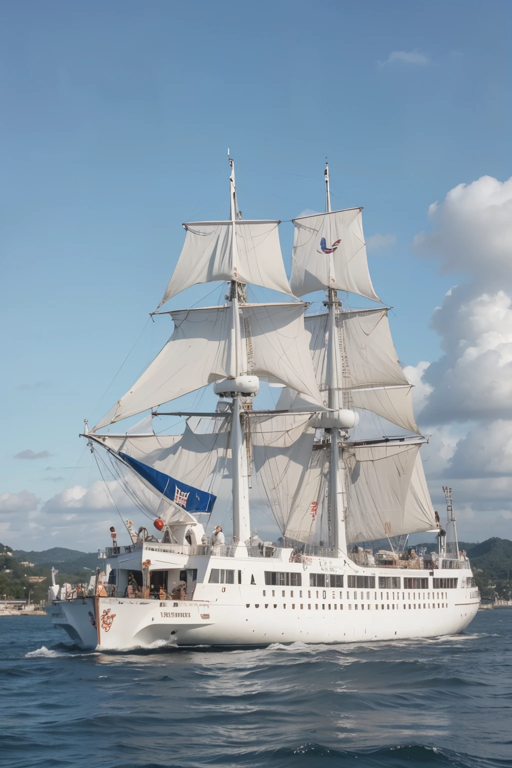 Barco verdey blanco transatlantico en altamar, donde se pueden ver que las ratas salen huyendo por todos lados