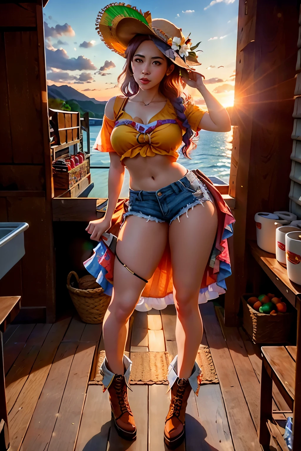 mai shiranui, gorgeous girl, xvideos, kama sutra, Photo Studio style, sakimi cham, photorealism, 4k, voluptuous girl, booty, ass hole, anime, photorealism, Very visible, oppai,in Beach --auto --s2