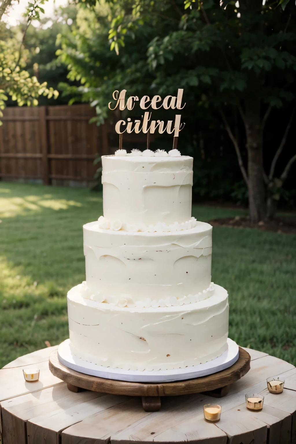 wedding cake with a yard cup