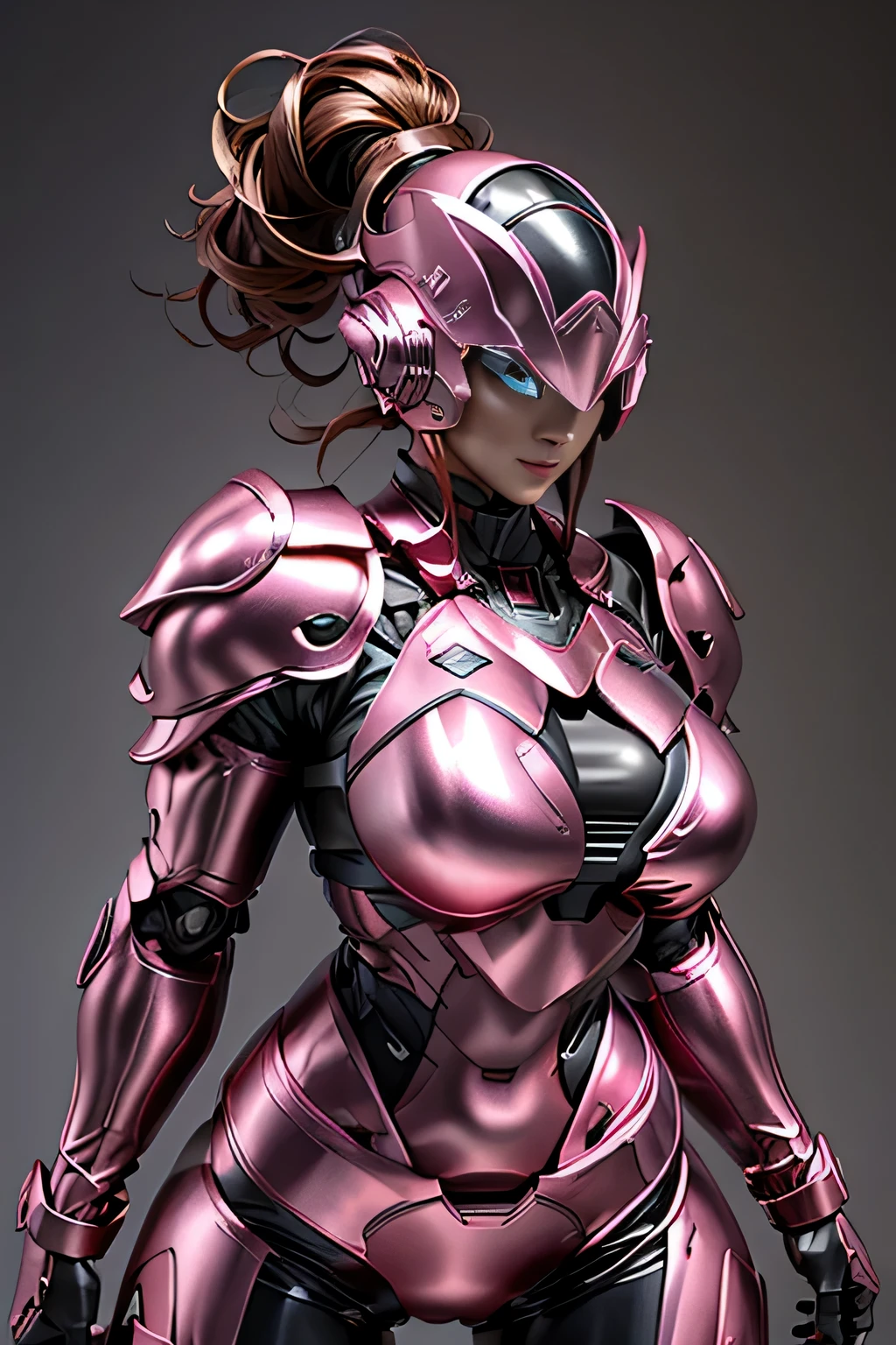 female robocop solo、Armor that completely covers the whole body、very large armor、Helmet covering the head、Eyes hidden by thin straight goggles:1.3、The lower half of the face is exposed:1.5、luscious lips、Shocking pink metallic armor、Armor that completely covers the chest、thin and long legs、Vibrant Posel Body View,big and full breasts:1.5, (sports body:1.5)、five fingers、Photos in the city