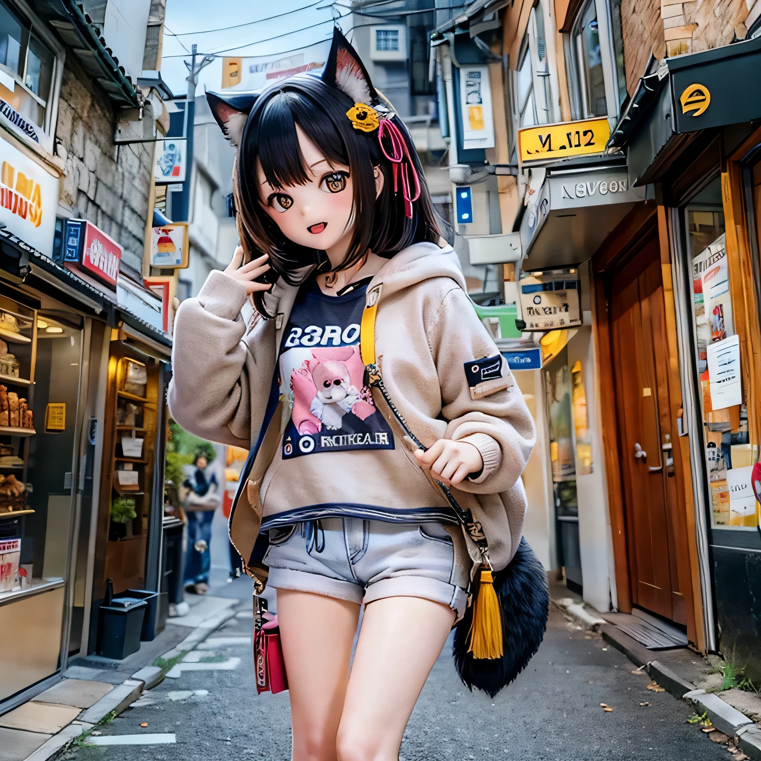 Cat Mouth Shiba Inu Girl Chibi Run