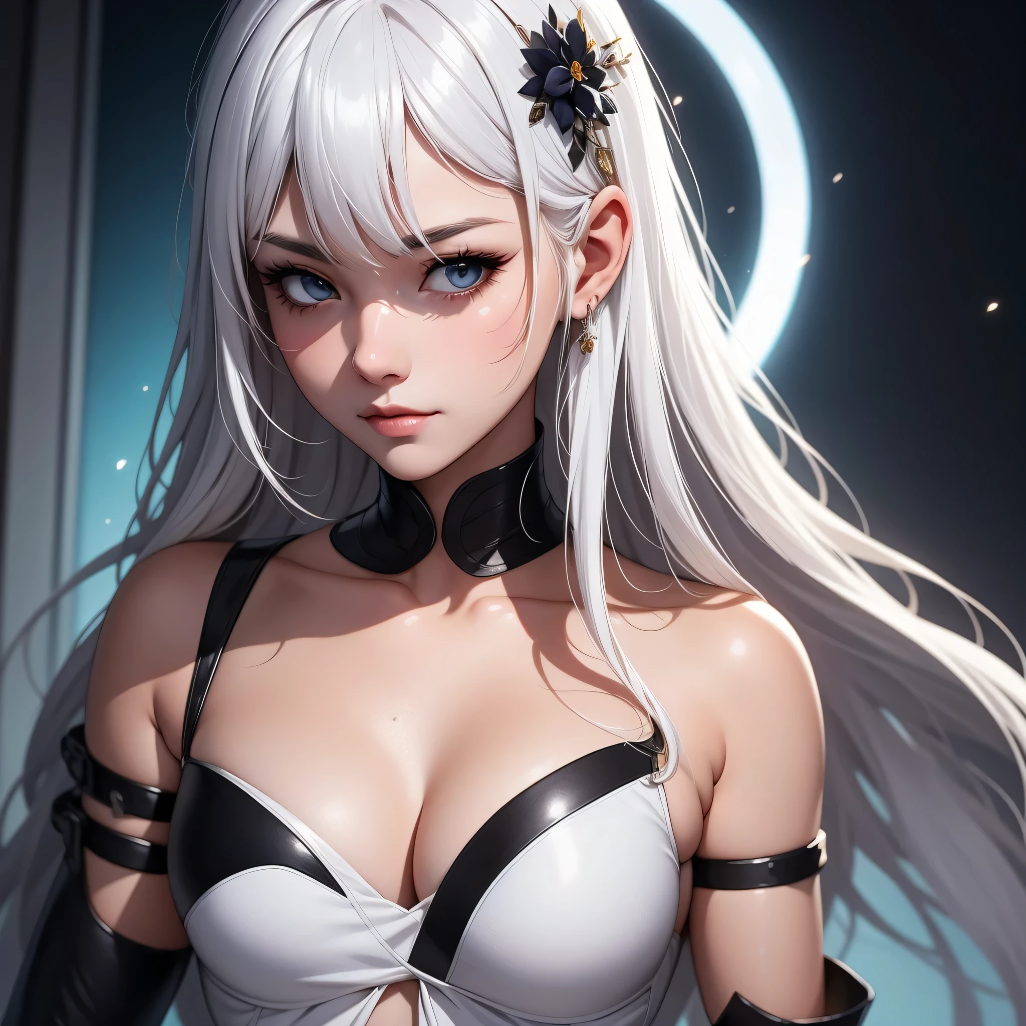 a close up of a woman with white hair and a white mask, beautiful character painting, guweiz, artwork in the style of guweiz, white haired deity, by Yang J, epic exquisite character art, stunning character art, by Fan Qi, by Wuzhun Shifan, guweiz on pixiv artstation