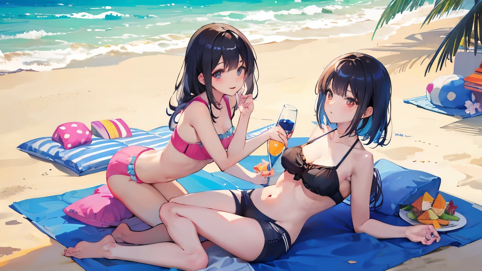 fiesta en la playa con amigos