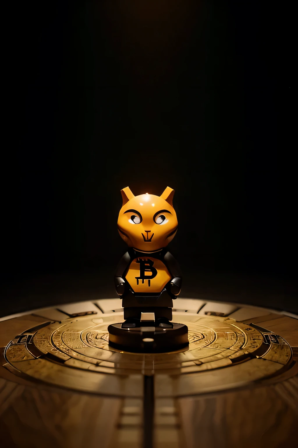 the Bitcoin symbol stylized in an alien shape
