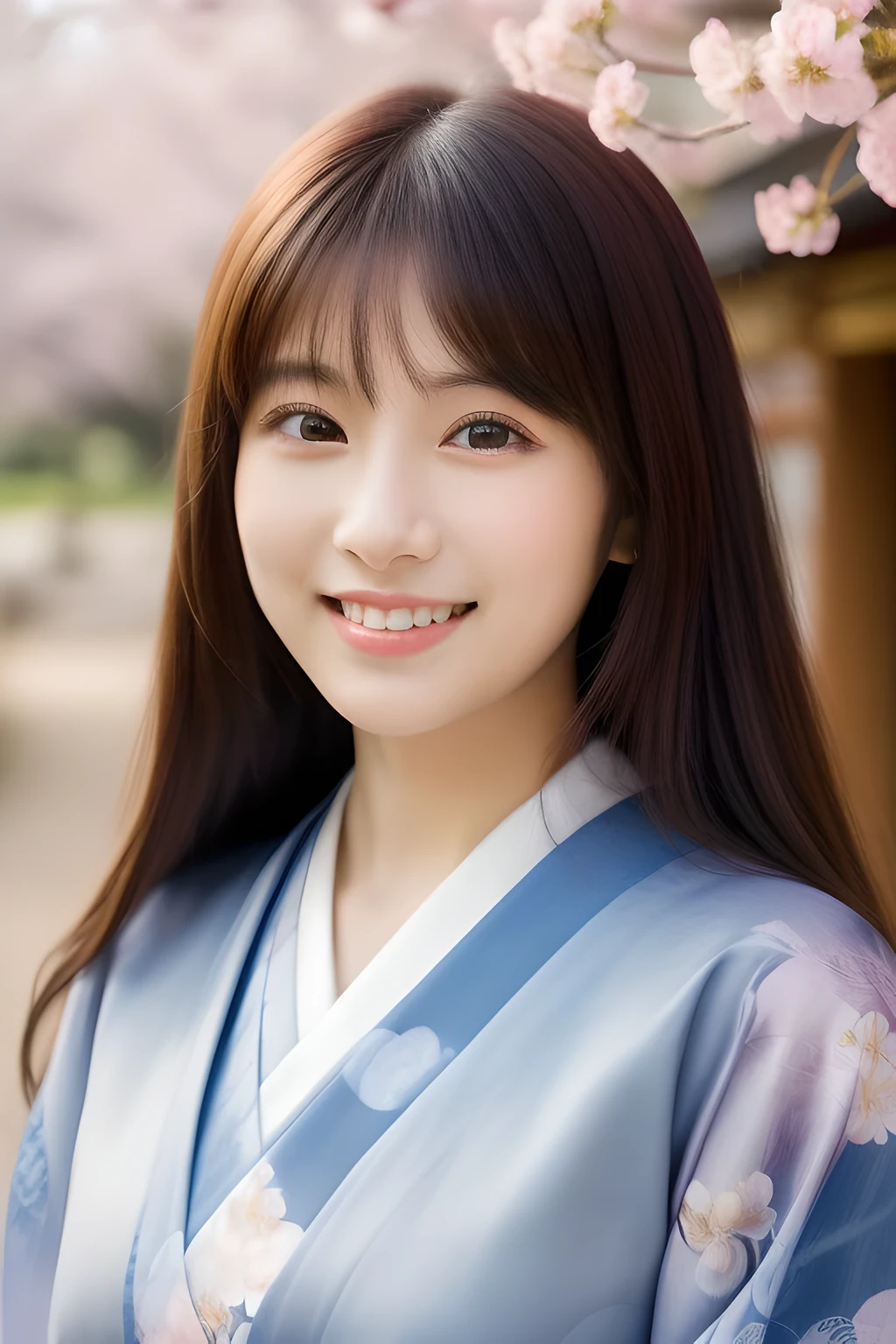 Ulchan-6500-v1.1,(masterpiece, highest quality:1.3), (Ultra-detailed 8K:1.2), (surreal:1.35),(Raw photo:1.2),High resolution, wallpaper,very intricate details, ultra hd,
break
(japanese woman:1.3), 20 years, (bewitching smile:1.3), (Super beautiful:1.3), beautiful skin, fine eyes, detailed face, long hair, (full shot:2.0),(Japanese clothing, kimono:1.4),(Cherry blossom temple in full bloom:1.3), look at the camera,