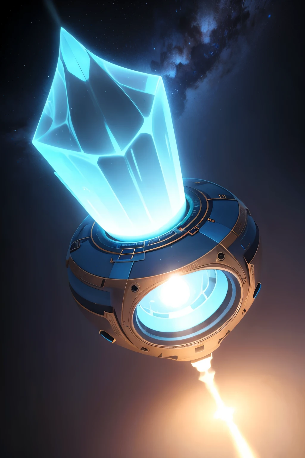 from above, best quality, super fine, 16k, incredibly absurdres, extremely detailed, unknown luminous object glowing pale blue underground