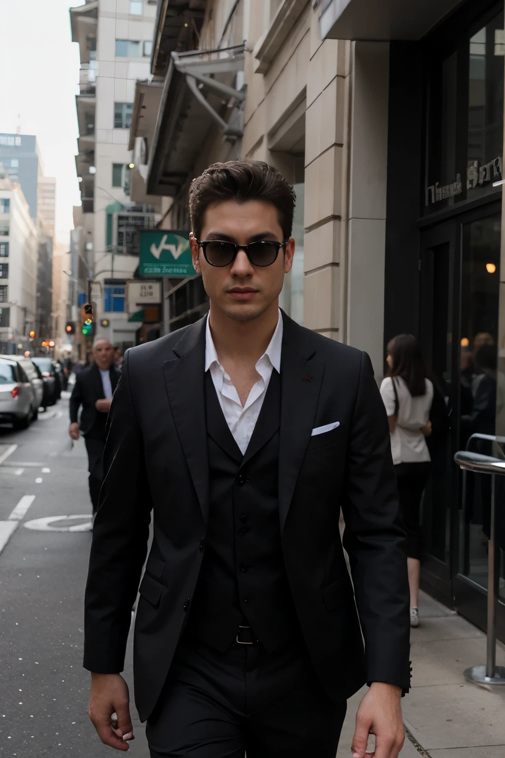 man in black suit