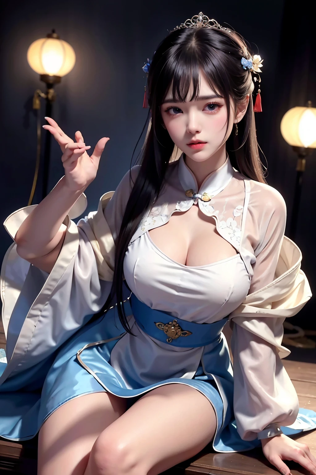 Wet chest and open V chest Hanfu clothing, Toutes les photos, Wet body of fine silk fabric, Thin silk lace jupon,cute 8 year old princess being pounded, (huge ，clivage),jupon, blanc rose, bleu ，meilleure quality，chef-d&#39;artwork，ultra haute résolution，（realism：1.4），Photo RAW，（Véritable texture de peau：1.3），（grain de film：1.3），（Angle de selfie），1 girl with giant tits，Beautiful details of the eyes and face，chef-d&#39;artwork，La meilleure quality au mieux，Exposer les cuisses，Big tits and tit beep，The chest is more exposed，short detailed hair，au-dessus, regardant vers le bas, facing the camera,robe courtePrincess Eyes,Des yeux super grands,Detailed face,pupilles brillantes, Random color, robe courte, , wet body made of fine silk fabric, thin silk fabric lace jupon,robe courte de mariage rose, goddess of shooting&#39;arc14 ans，Ancient costumes with many phoenix designs，visage blanc et rose impeccable，Ornements sur la tête，cheveux jusqu&#39;aux noirs&#39;to the size，yeux marrons très beaux et nets，red labia minora，Colored lips，Enchanted smile，bijoux portés autour du cou，Anneau de mamelon d&#39;oreille，dents blanches et uniformes，pont de nez haut，gros seins ronds， jambes fines，chaussettes noires en maille fine，Portrait，the most realistic，la plus haute quality，Meilleurs pixels，8k ultra，HIGH LEVEL OF DETAIL,8k resolution,ultra haute résolution,une jeune fille, Une jolie fille，detailed hair shorts，chignon，lipsticks，boucles d&#39;ears to pampilles，collier ras du cou，Yeux noirs clairs，Cheveux lisses,clavicule,traits du visage délicats et parfaits, les plus beaux grands yeux,long cils,The eyes are soft and there are silkworms lying，angle dynamique,quality&#39;extreme image,The highest accuracy,Accurate and perfect human anatomy，(((Robe professionnelle，Slim cheongsam Republic of China，Broderie or cramoisi)))，((assis))，Warm scene，ultra haute résolution，Cheveux noirs fluides de st