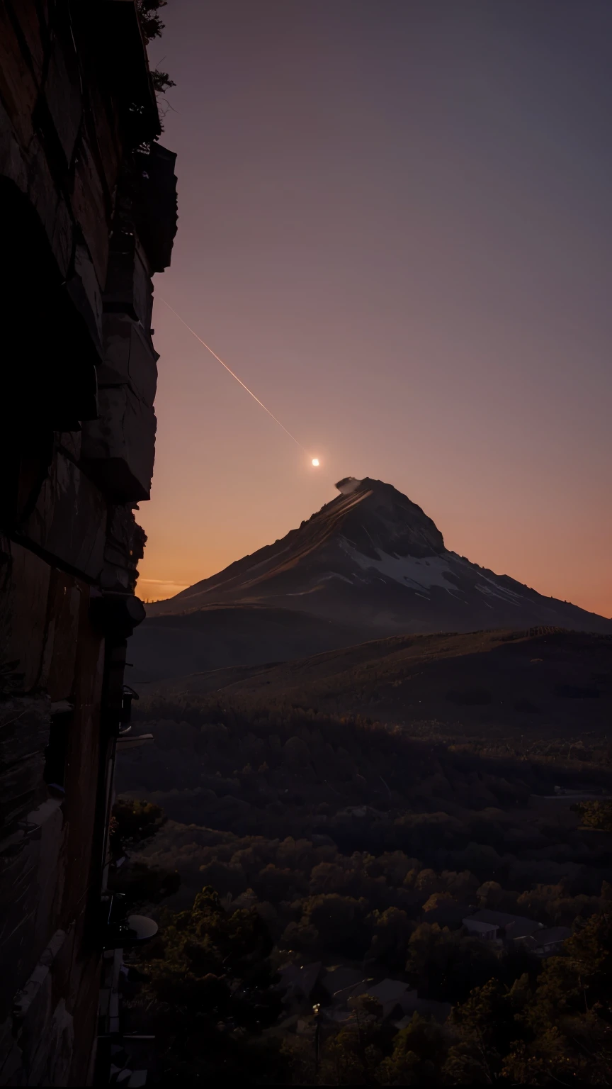 mountain red sky eclipse 4k 4:3 hyperrealism