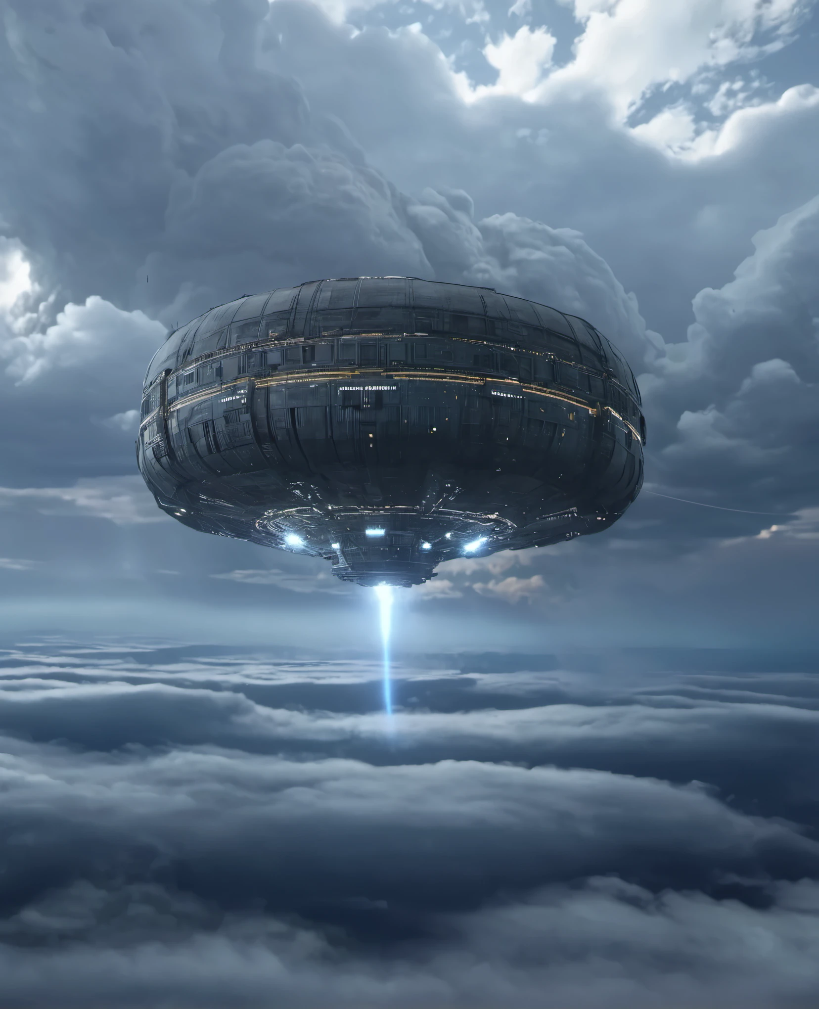 bleakfaith,gigantic glowing cloud drake, flying between floating omnistructures,surrounded by clouds,science fiction,panorama of a metropolis below,highly detailed, sharp definition ,cinematic,50nm dof,bokeh,realistic,sharp focus,ultra detailed,128k uhd,awardwinning,trending on artstation, 