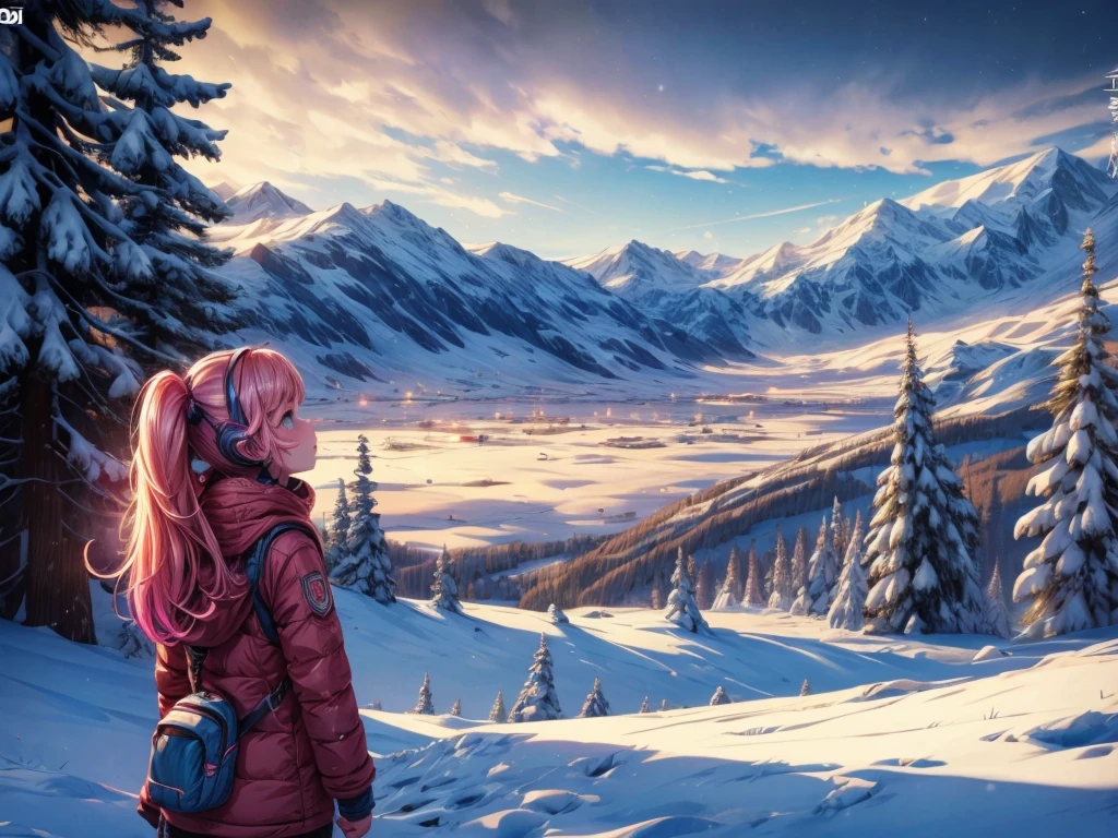 Mysterious luminous object that shines in seven colors, A girl looking up at a UFO,