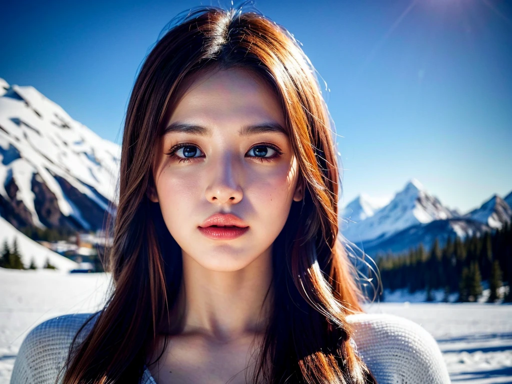 (best quality,4k,8k,highres,masterpiece:1.2),ultra-detailed,(realistic,photorealistic,photo-realistic:1.37),HDR,UHD,studio lighting,ultra-fine painting,sharp focus,physically-based rendering,extreme detail description,professional,vivid colors,bokeh,portraits

A girl looking up at a multicolored glowing UFO, snowy landscape, mountains, lake