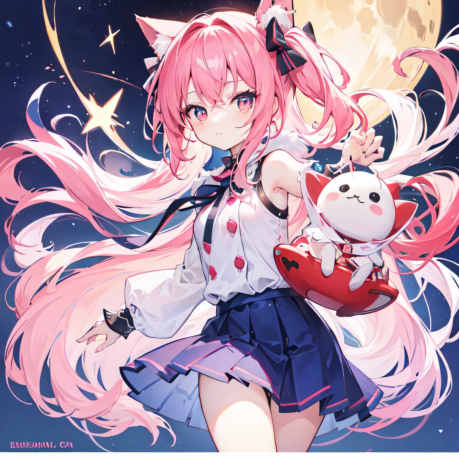 Long light orange hair,Pink bow,Fairy braids,Short pink hair with a sense of transparency in nurse's uniform,Wearing a milky white ultra-light pink school uniform,Light pink pupils,Super cute sweet girl pink yellow hair,High ponytail,Jacket school uniform,Slim waist, Flat chest,Sweet cute girl with slightly blue hands,White figure eight bangs,Fairies in soft clothes flutter blue and white yarn,She is a fairy-like sword cultivator girl with pink and yellow hair,High ponytail,Jacket school uniform,Slim waist, Flat chest,Sweet and cute girl