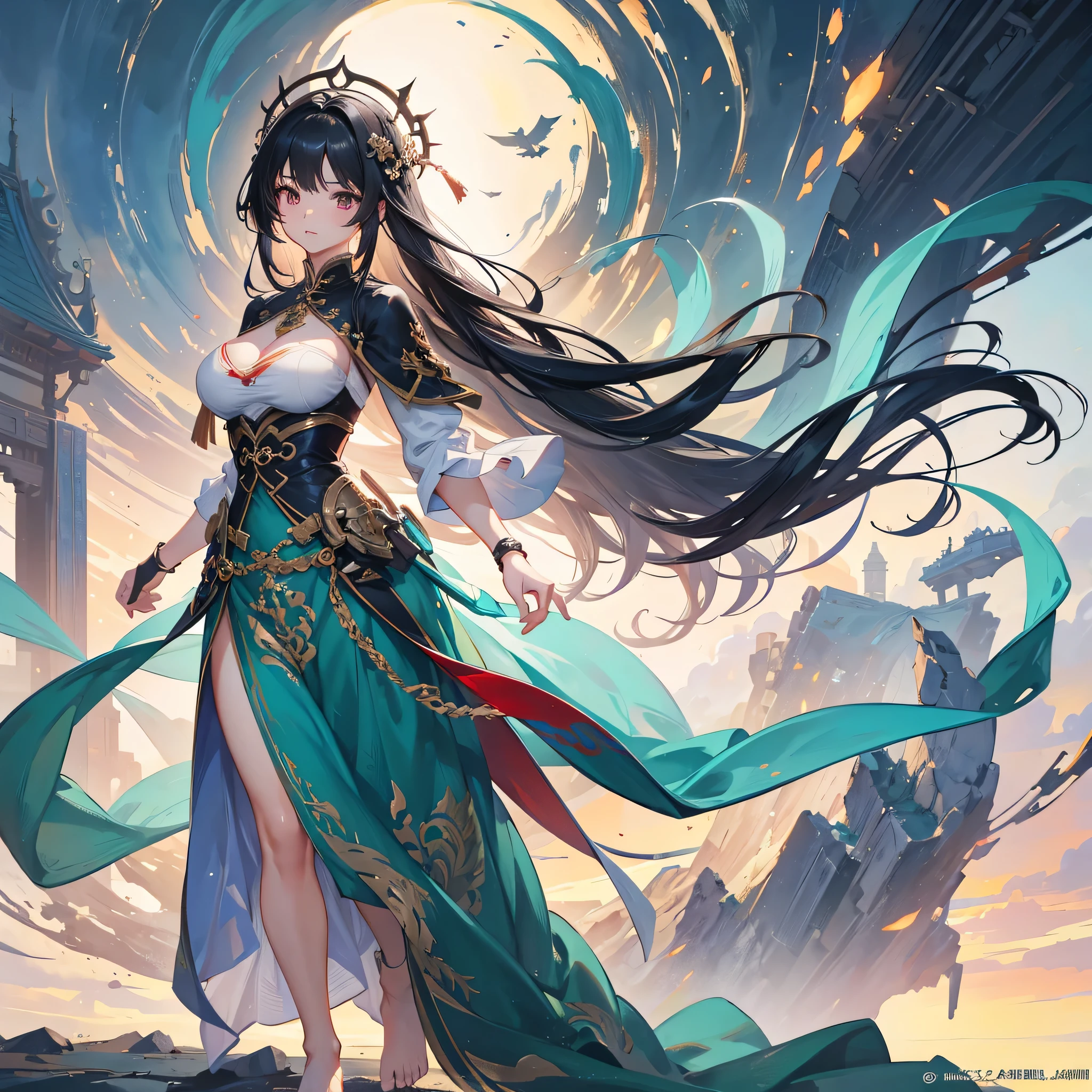 beauty, Very detailed artgerm, author:Yang Jie, Art sprouts. anime illustration, Popular topics on cgstation, beauty的数字艺术作品, Inspired by Du Qiong, Ruan Jia and Artgerm, Beautiful fantasy queen, beauty的人物画, most models | Art sprouts,black curly hair,beauty,beauty的身材,forward and backward,exposed,Sexy,Europe's largest,wear less,barefoot,black hair