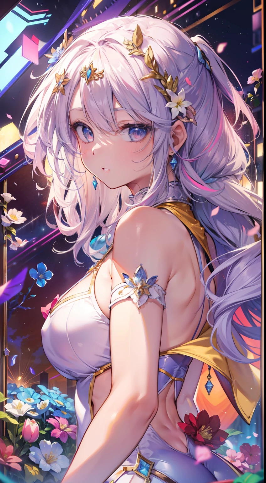 Sky blue braid hair,(Pink Eyes),Fair skin ,(whole body),(One girl),Hanfu,Tanabata,(The beautiful, sparkling Milky Way in the night sky),Lonely Eyes,,(masterpiece, Highest quality, Very detailed, Best Shadow), (Detailed Background), (Beautifully detailed face), High Contrast, (Best lighting, Very delicate and beautiful), ((Cinematic Light)), colorful, Hyper Detail, Dramatic Light, Intricate details,