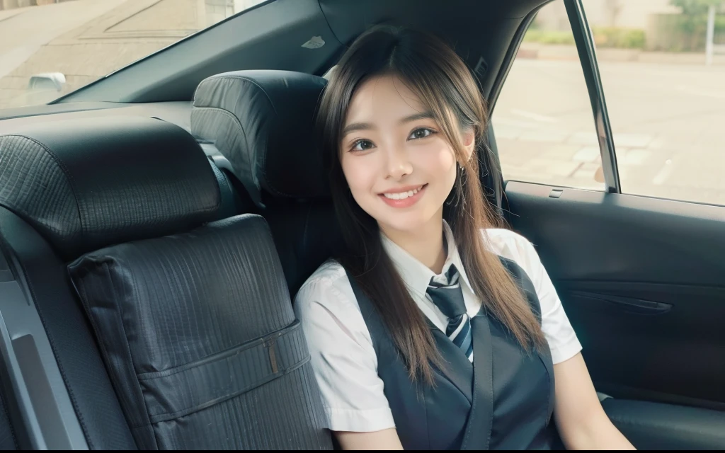 Smiling high school girl,　
