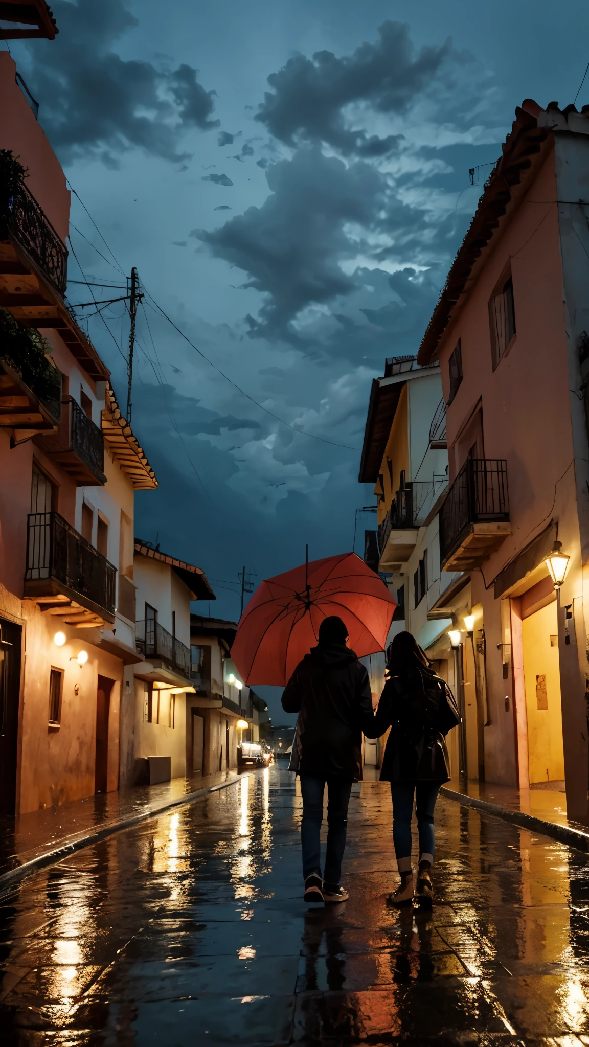 Noche de lluvia con truenos