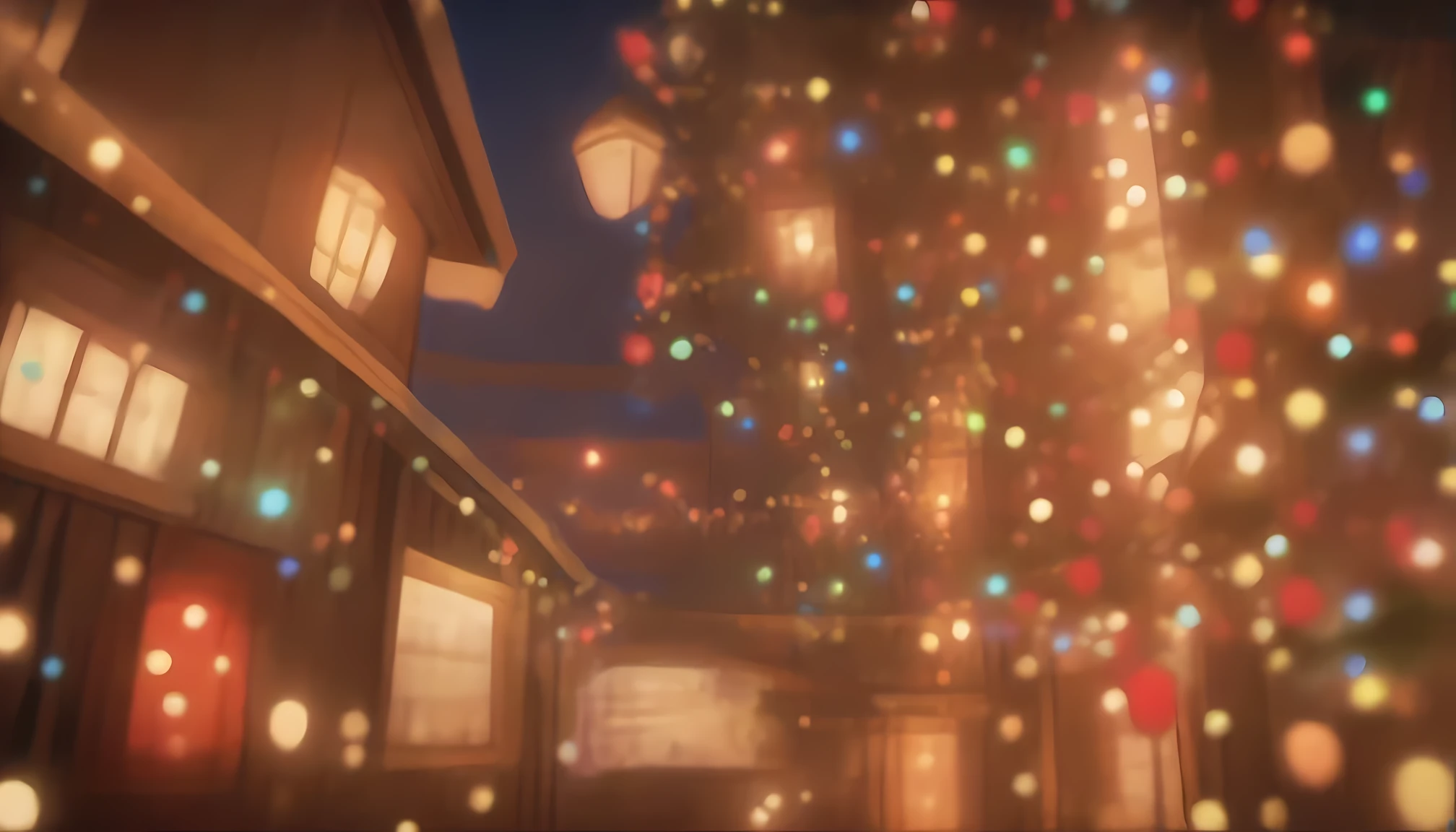 (masterpiece, highest quality:1.2), sharp focus, A house with Christmas lights installed everywhere
