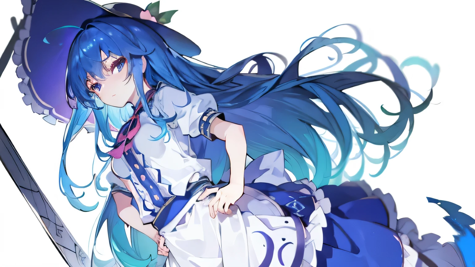 (masterpiece),best quality, expressive eyes, perfect face, 1girl,
big breasts, H cup, Good breasts, Put your hands on your waist,Fair, Gorgeous,japanese manga,girl,Laura,Young angels, blue hair, blue haired,tent , tent chest, tent breast, floating clothes,grab your waist, grab your waist, hands on hips , hands on hips,flat chest,bad milk,Nagiko Fujisaki,blue hairs,long, straight hair,long hair,
