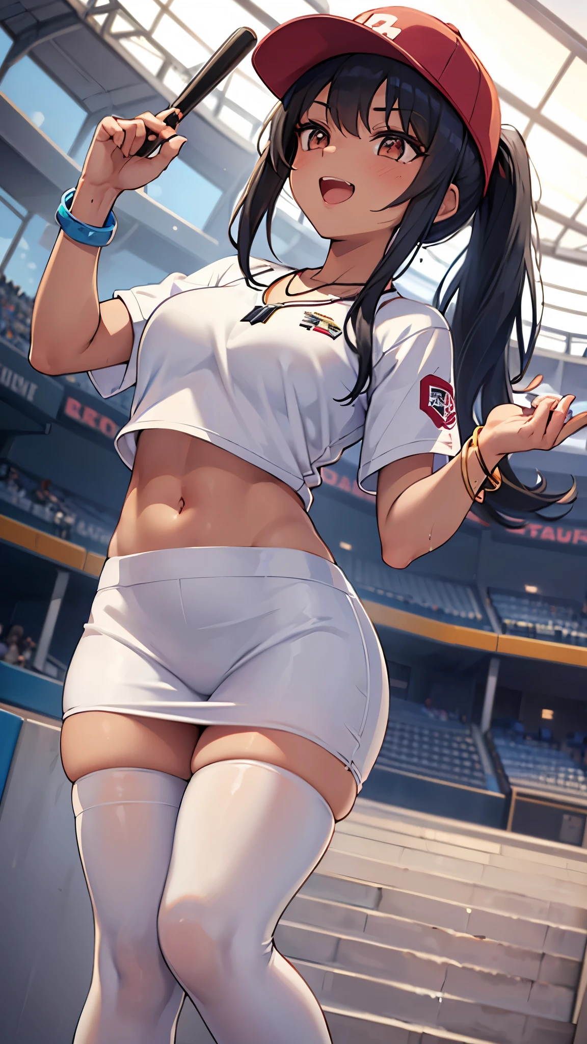 A close-up of a woman in a baseball uniform posing for a photo, biomechanical oppai, OPPAI, seductora chica de anime, Proporciones OPPAI, Oppai cyberpunk, [ Arte digital 4K ]!!, Mejor fondo de pantalla de Anime 4K Konachan, en pixiv, Arte detallado del anime digital, Mejor valorado en Pixiv, Hermosa y seductora mujer de anime