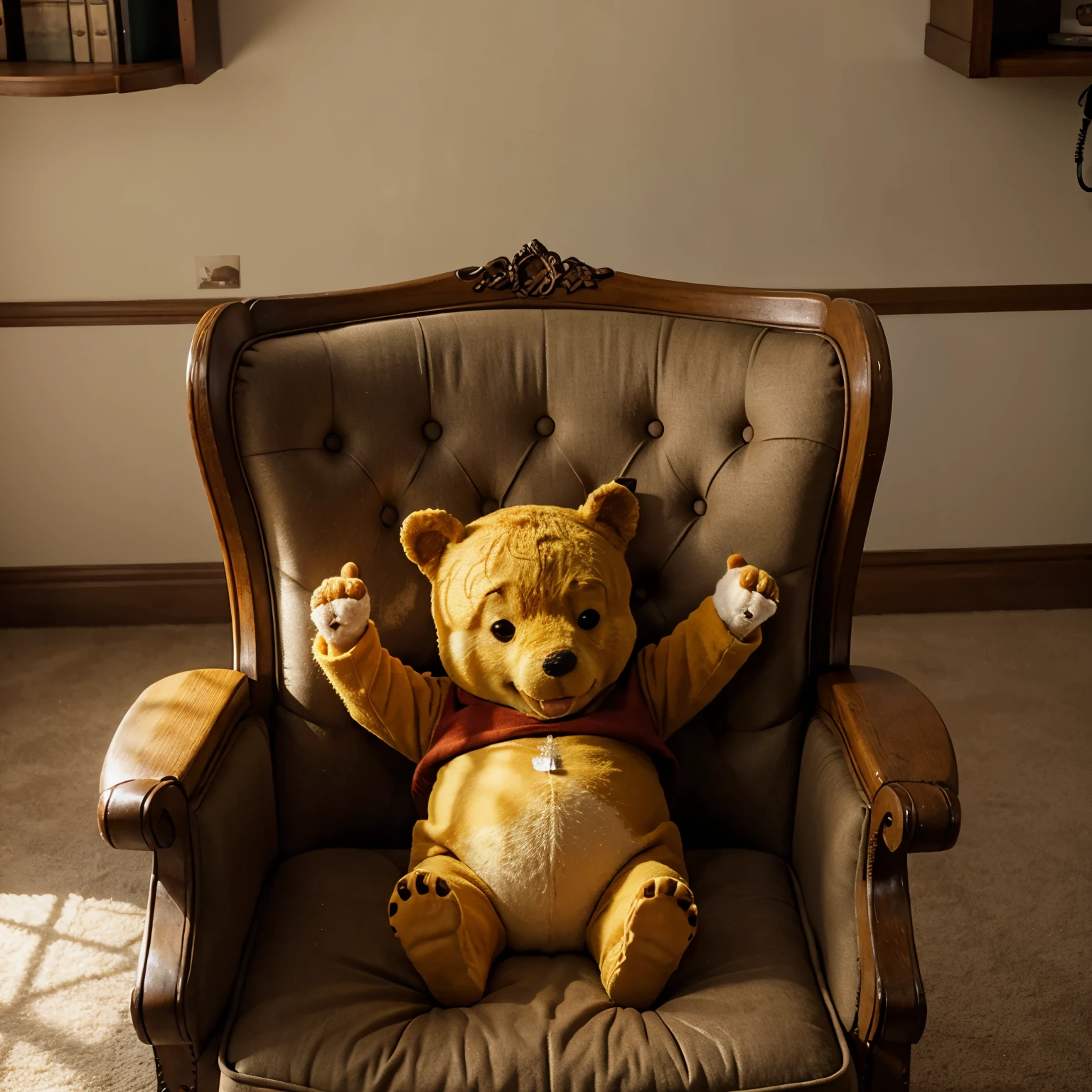 winnie the pooh in the chair