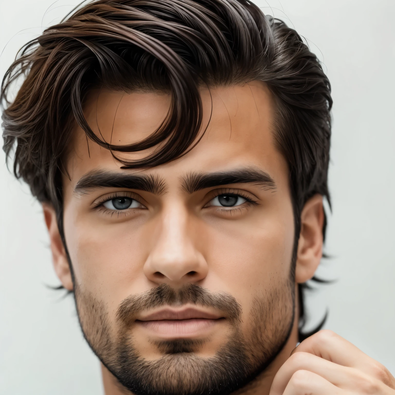a close up of a attractive 28 year old man with a finger up in front of white background, heavily upvoted, highly upvoted, avatar for website, professional profile picture, headshot profile picture, profile pic, profile picture, avatar image, highly, your personal data avatar, discord profile picture, high quality portrait, with pointing finger,