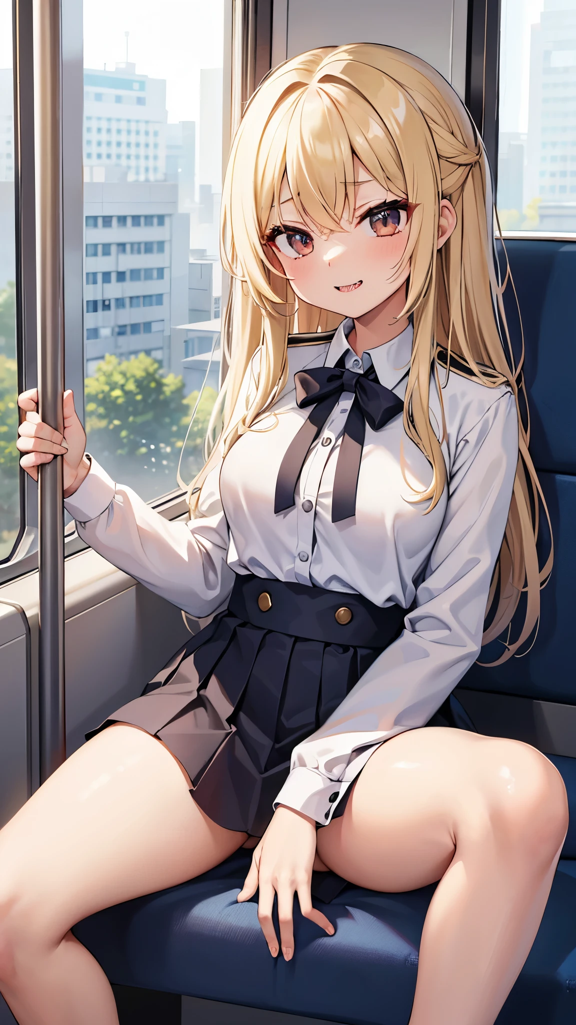 high school girl，Lewd，Blonde，On the way home from school