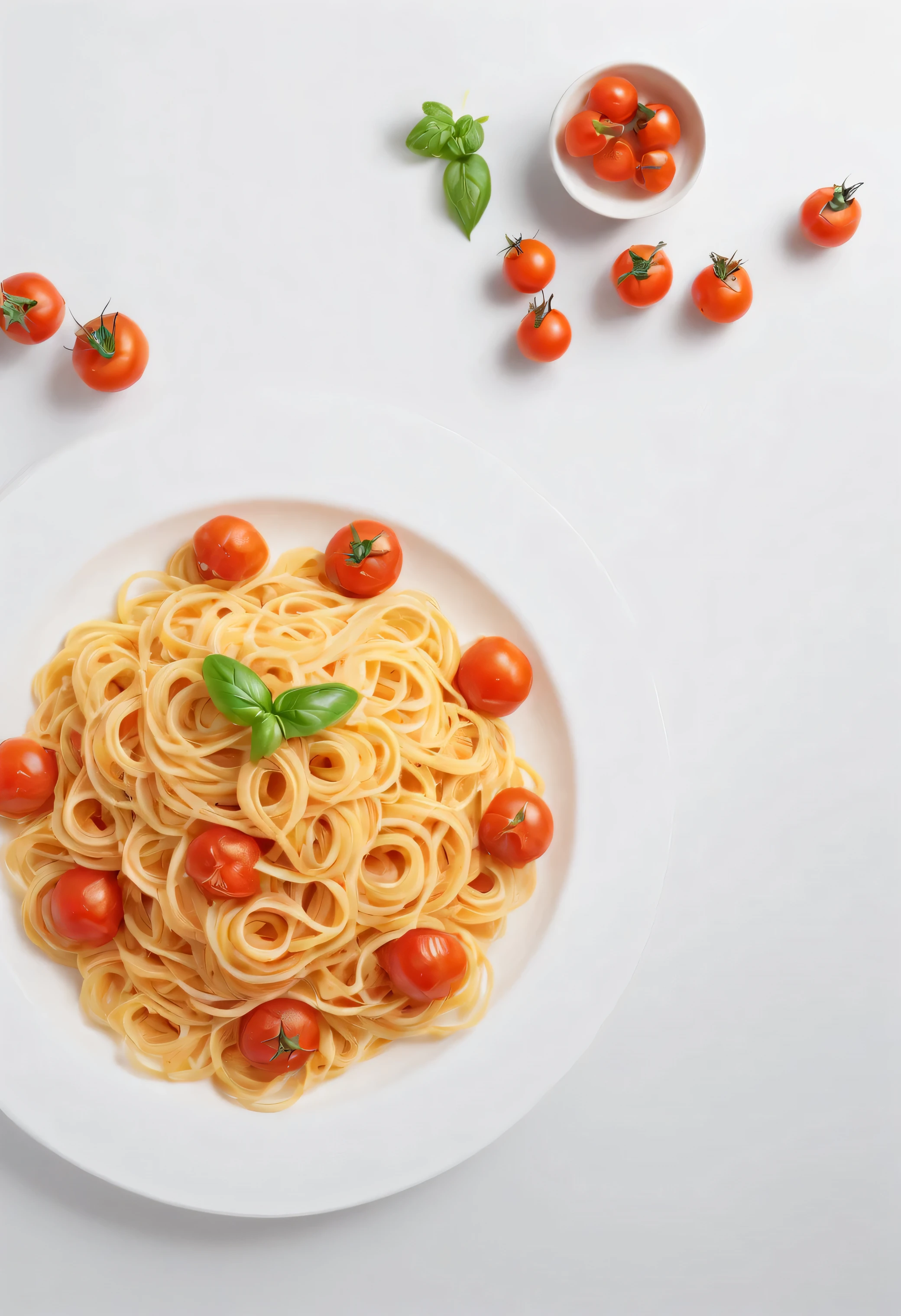 pasta, spaghetti, tomato sauce, white background, food photography, magazine photo