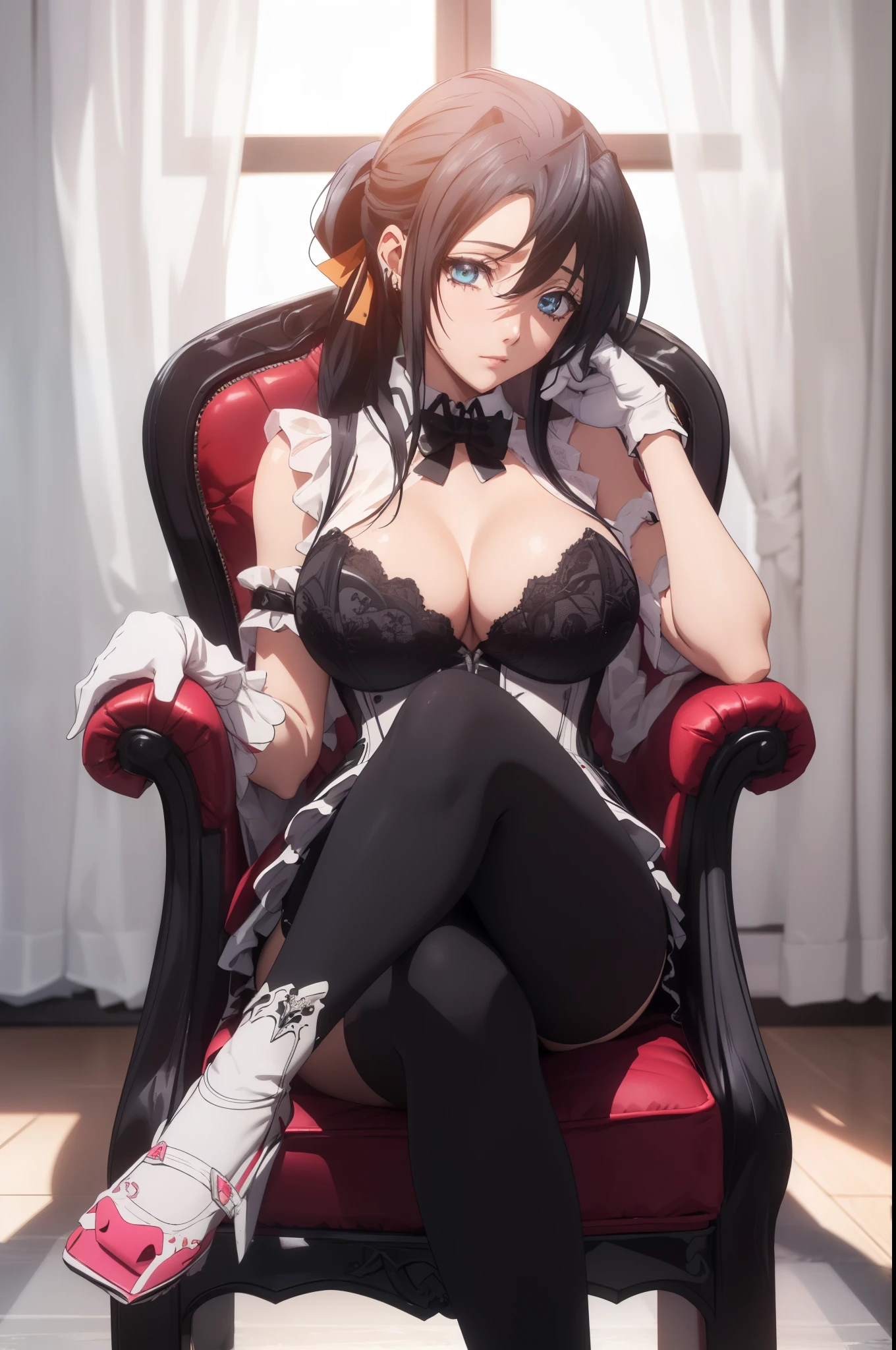 Akeno Himejima,eft_dxd_akeno,16 HD, ponytail, ((black hair:1.5))
BREAK (pink bowtie, cleavage, idol clothes, white dress, corset, sleeveless, white gloves, white skirt, layered skirt, thighhighs:1.2)
BREAK (masterpiece:1.2), best quality, high resolution, unity 8k wallpaper, (illustration:0.8), (beautiful detailed eyes:1.6), extremely detailed face, perfect lighting, extremely detailed CG, (perfect hands, perfect anatomy),