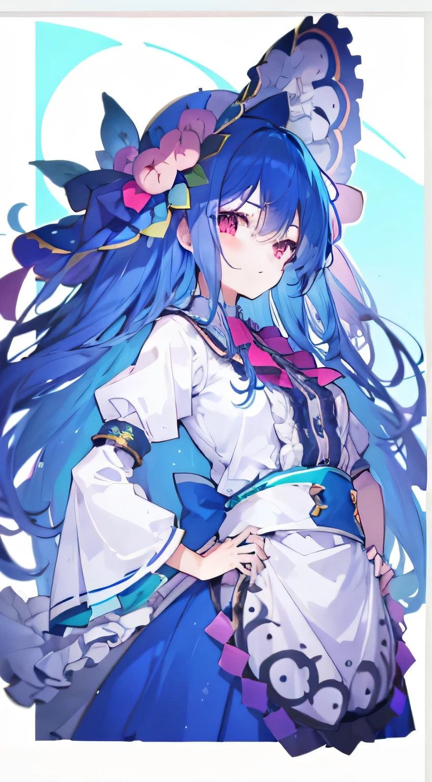 (masterpiece),best quality, expressive eyes, perfect face, 1girl,
big breasts, H cup, Good breasts, Put your hands on your waist,Fair, Gorgeous,japanese manga,girl,Laura,young angel, blue hair, blue haired,tent , tent chest, tent breast, floating clothes,grab your waist, grab your waist, hands on hips , hands on hips，flat chest，bad milk，Nagiko Fujisaki，blue hairs，long, straight hair，long hair，