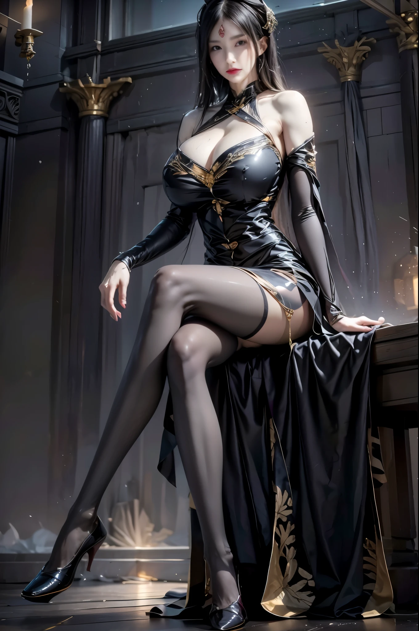 realistic, 1gril, naked, per HD, 12k, wear Allstars shoes, Slim body, rather big body, six pack body, big round breasts, no clothes, beautiful breasts, looking at the camera, sitting on the sofa, transparent and clear genitals, long black hair, drenched in sweat, face details, person details, body details, clothing details, hair details, body details, body details, breast details, vagina details, clothing, eye details, sweat details, water details, pose (knees bent and legs wide apart ) whole body