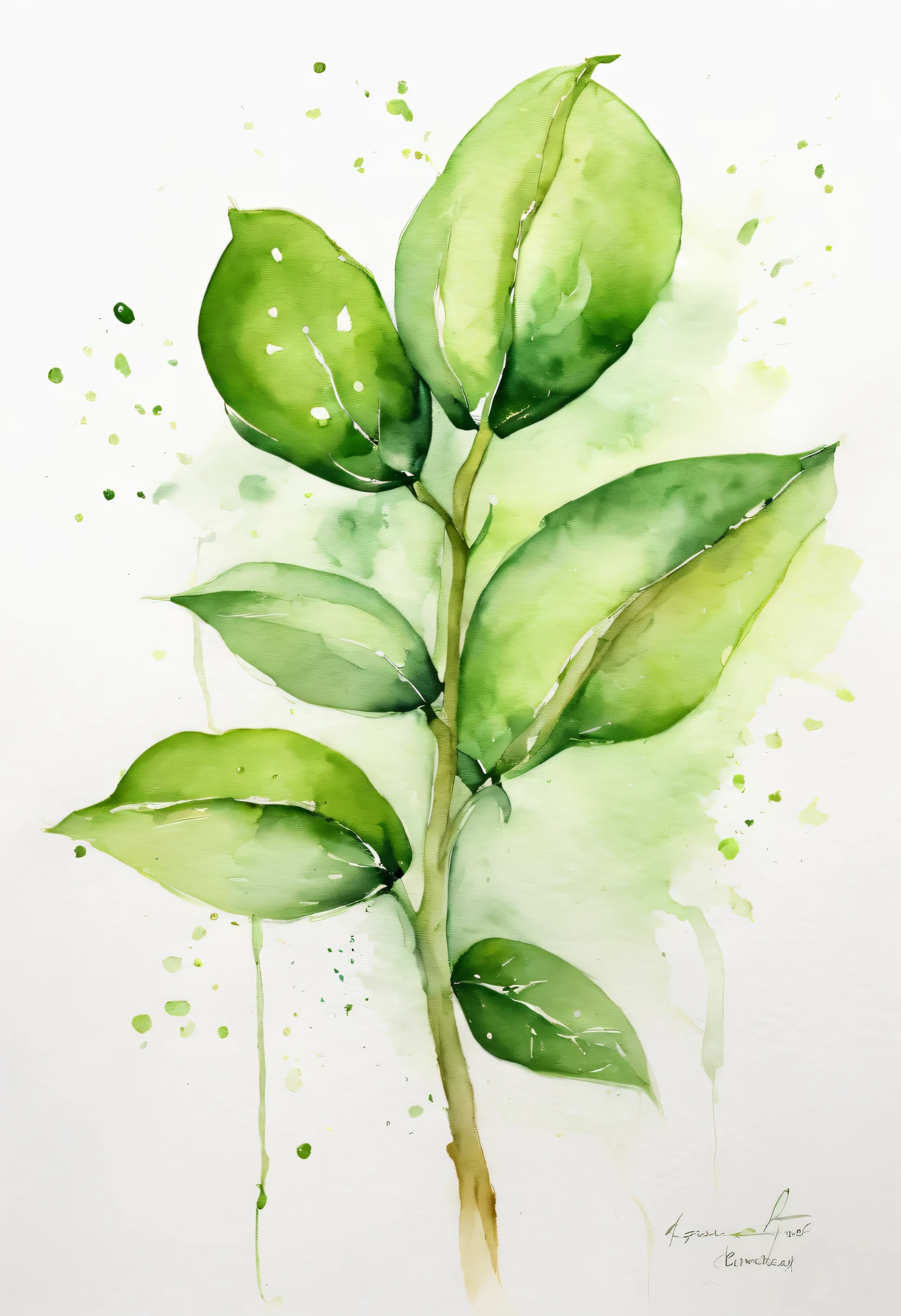 sprout, green, white background